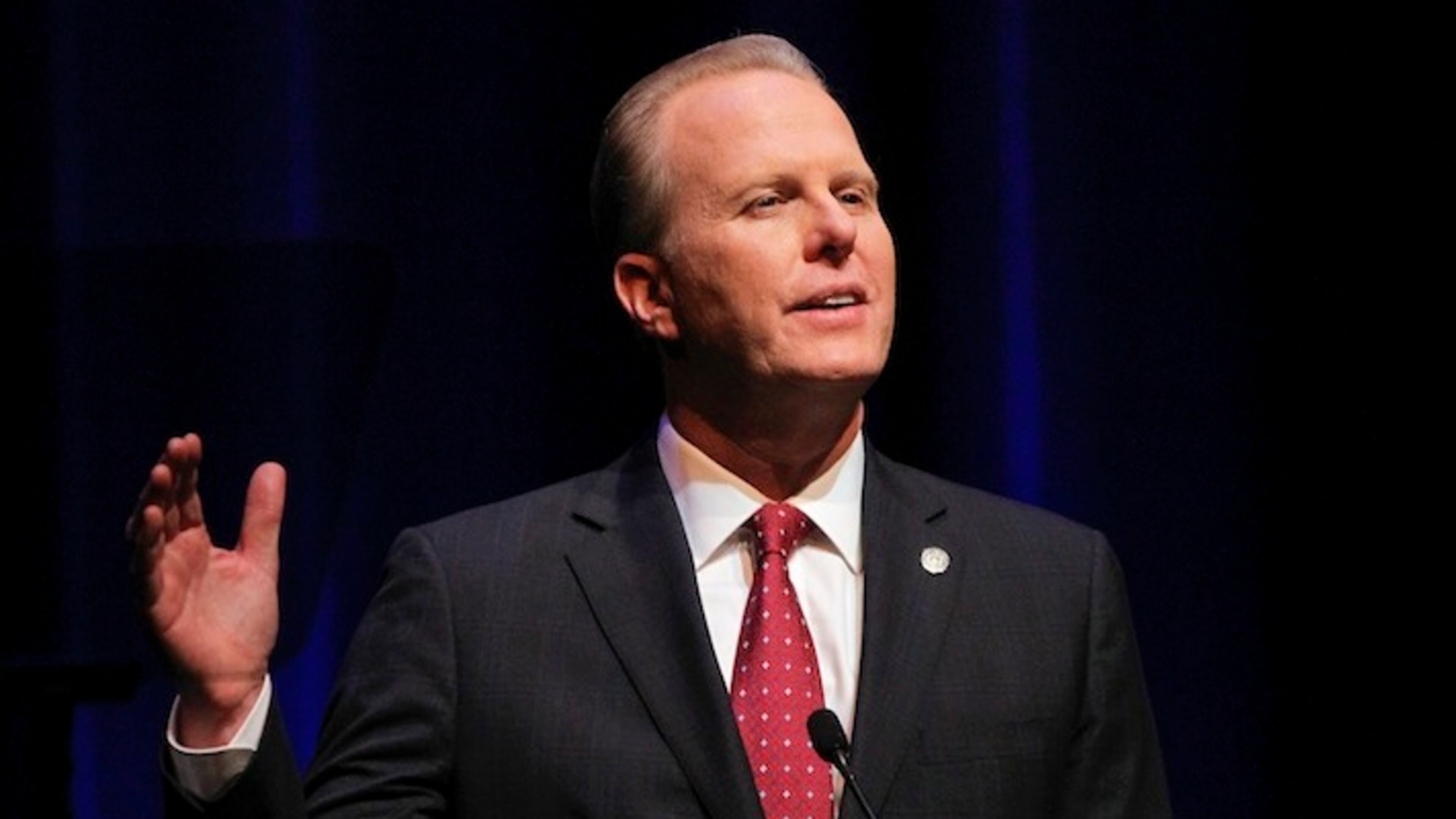 San Diego mayor Kevin Faulconer gives his State of the City Address at the Balboa Theater in San Diego on January 12, 2017. (Hayne Palmour IV/San Diego Union-Tribune/TNS)
