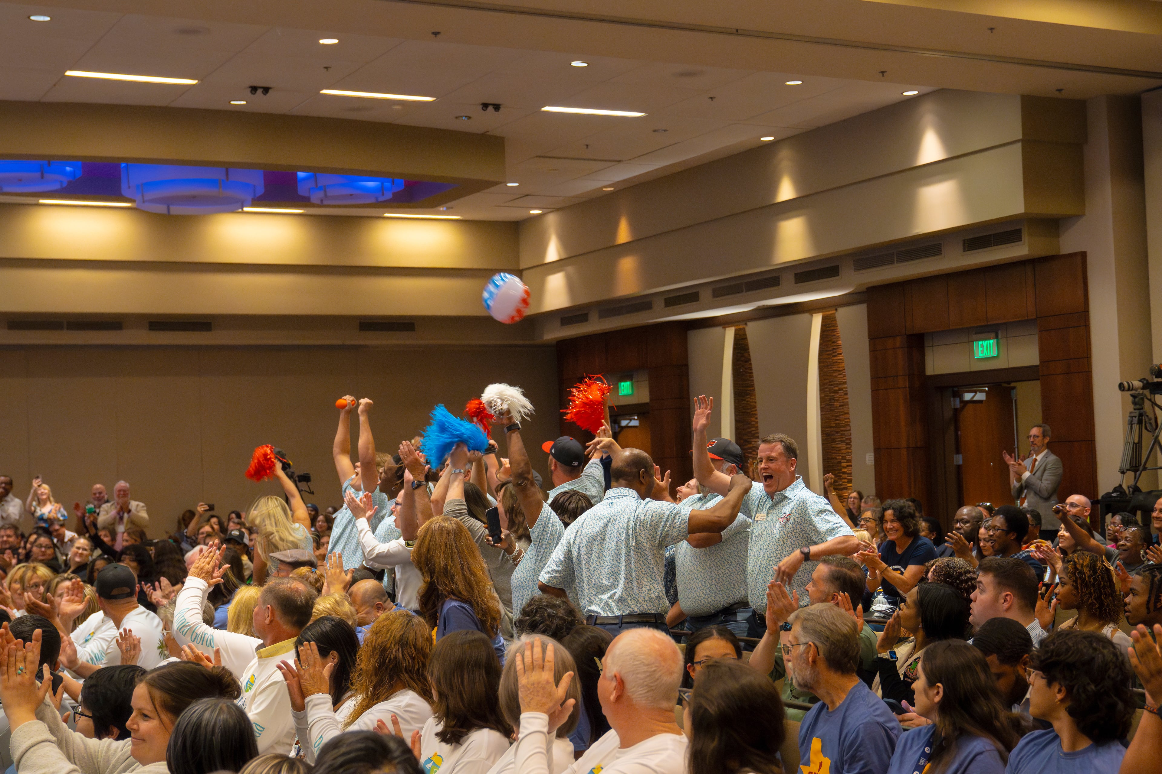 Mayor Brian Brodrick (right) celebrates with members of the Watkinsville delegation after the city was announced as a 2024 All-America City award winner. (photo contributed; courtesy city of Watkinsville)