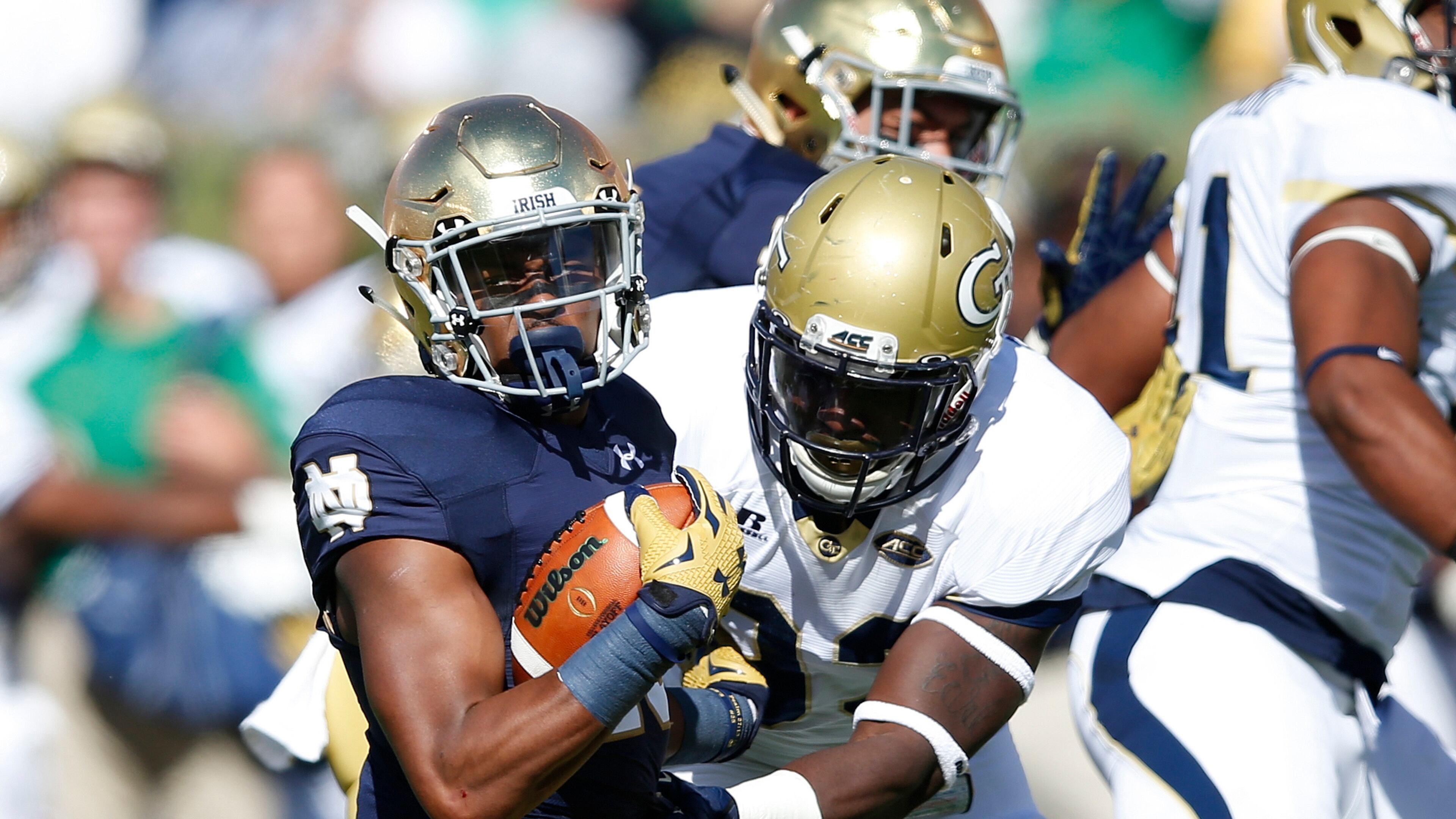 Georgia Tech did stop Notre Dame C.J. Prosise occasionally. Still, he ended with 198 yards on the afternoon. (Getty Images)