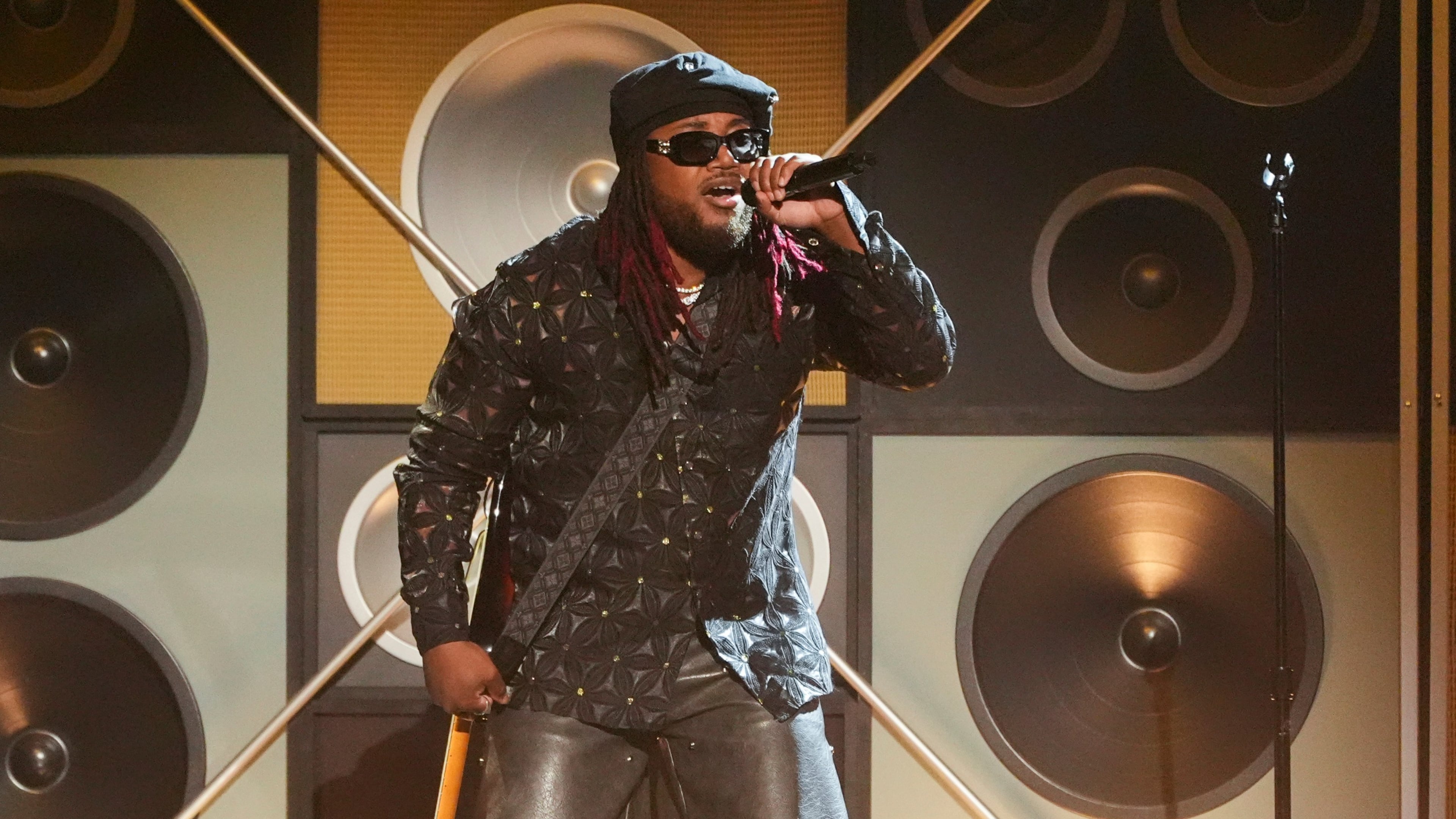FILE - Leon Thomas performs "Mutt" during the BET Awards in Los Angeles on June 9, 2025. (AP Photo/Chris Pizzello, File)