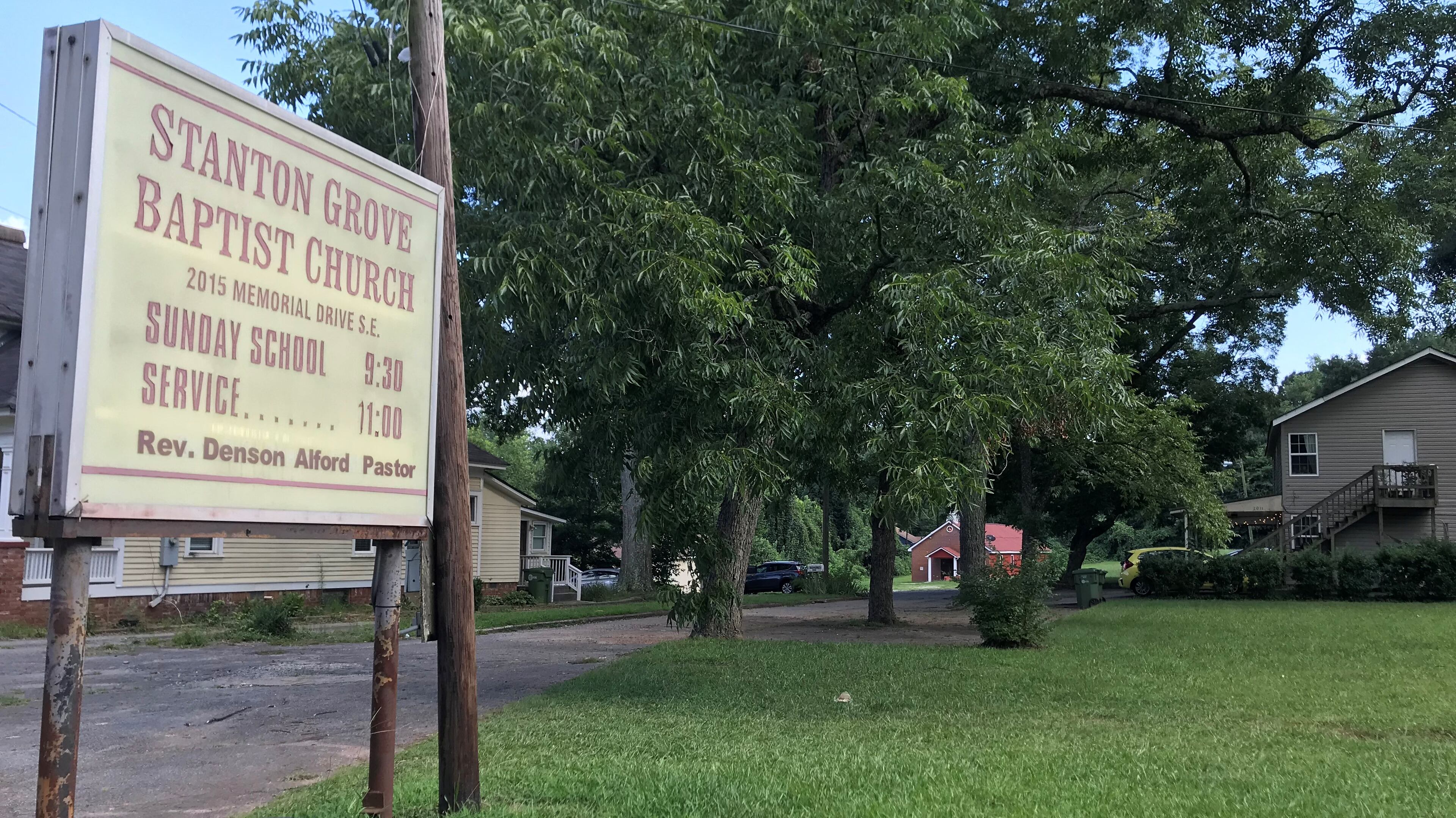 A developer has asked the city of Atlanta to annex two properties currently in unincorporated DeKalb County. Stanton Grove Missionary Baptist Church and the small apartment building next to it are located at 2011 and 2015 Memorial Drive Southeast. (TIA MITCHELL/TIA.MITCHELL@AJC.COM)