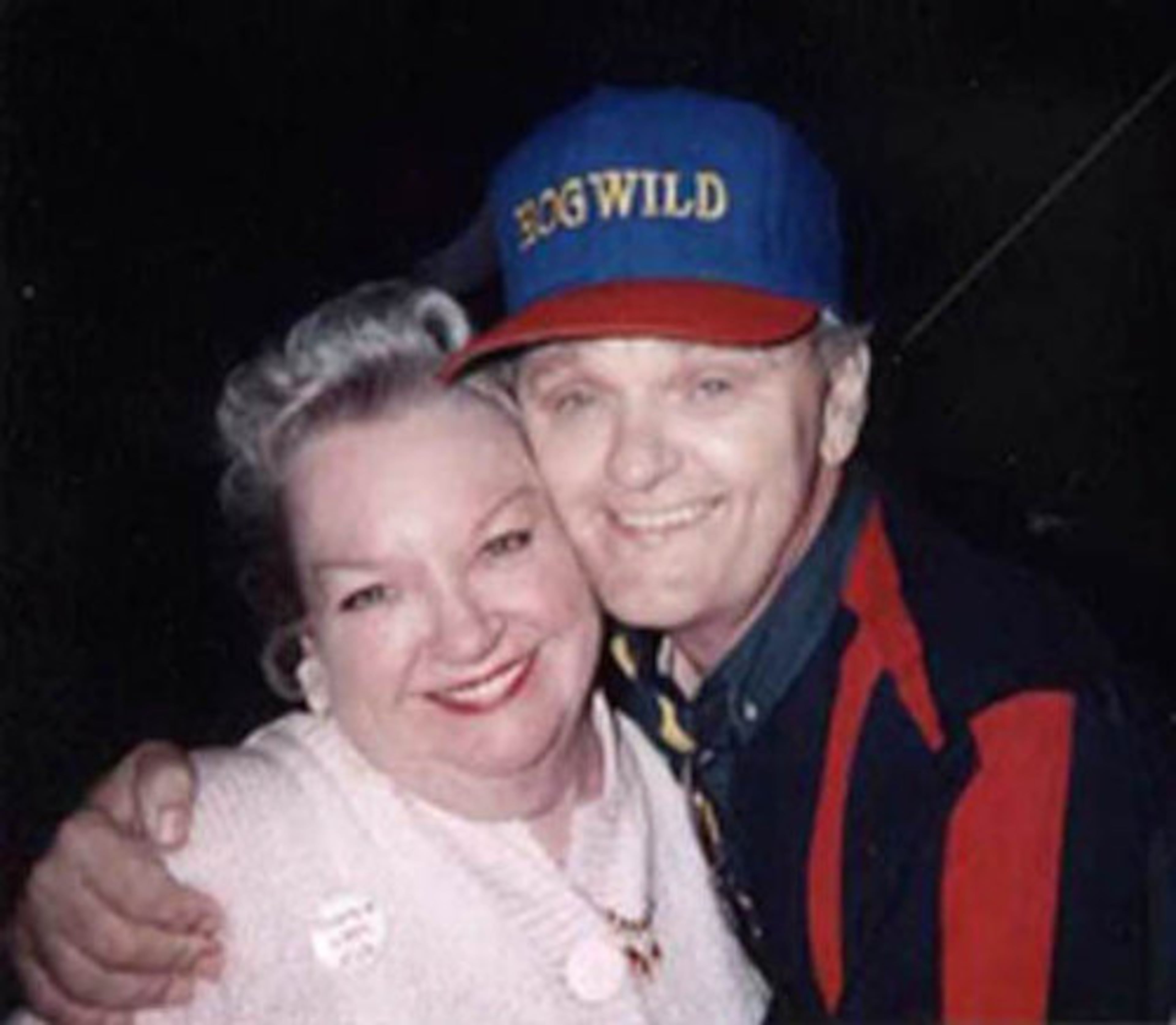 Reed hugs music publisher Billie Lowery, co-founder of the Lowery Music Group who often entertained singers and songwriters at her house.