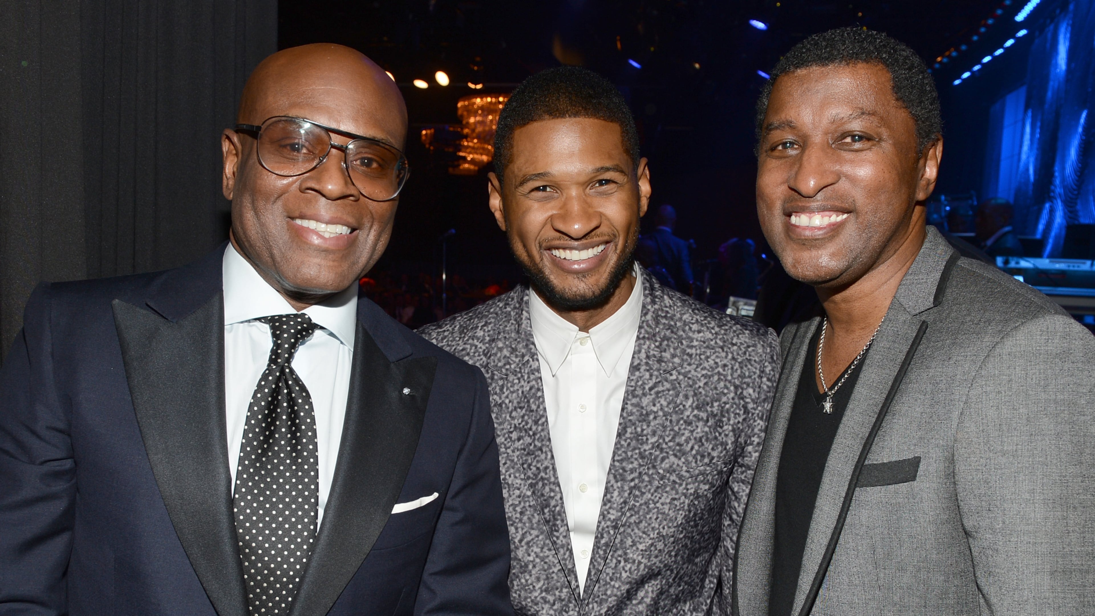 Honoree Antonio "LA" Reid, singer Usher and producer Babyface attend the 55th Annual GRAMMY Awards Pre-GRAMMY Gala and Salute to Industry Icons honoring L.A. Reid held at The Beverly Hilton on February 9, 2013 in Los Angeles, California. (Photo by Larry Busacca/Getty Images for NARAS)