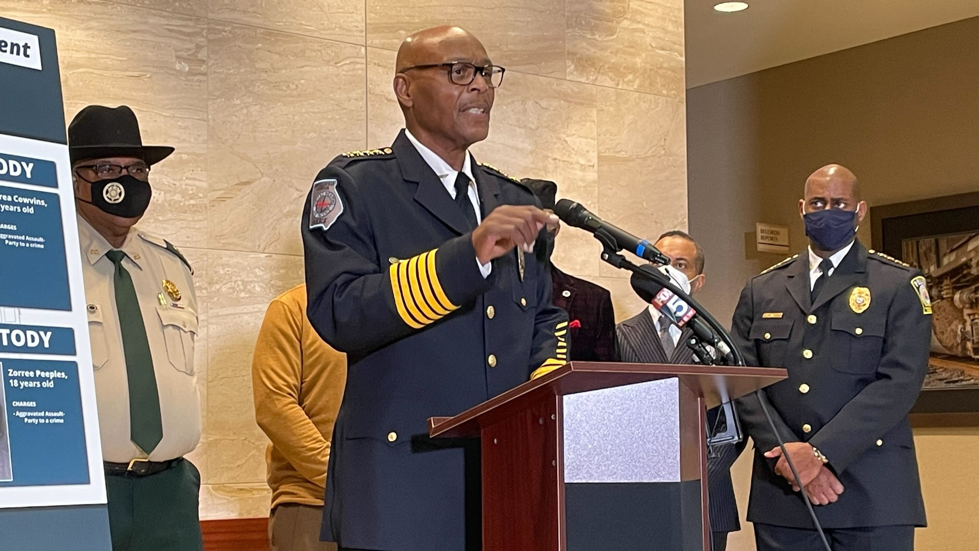 Douglasville police Chief Gary Sparks speaks about a New Year's Eve shooting that left a 15-year-old dead during a news conference Tuesday. (Rosana Hughes / Rosana.Hughes@ajc.com)