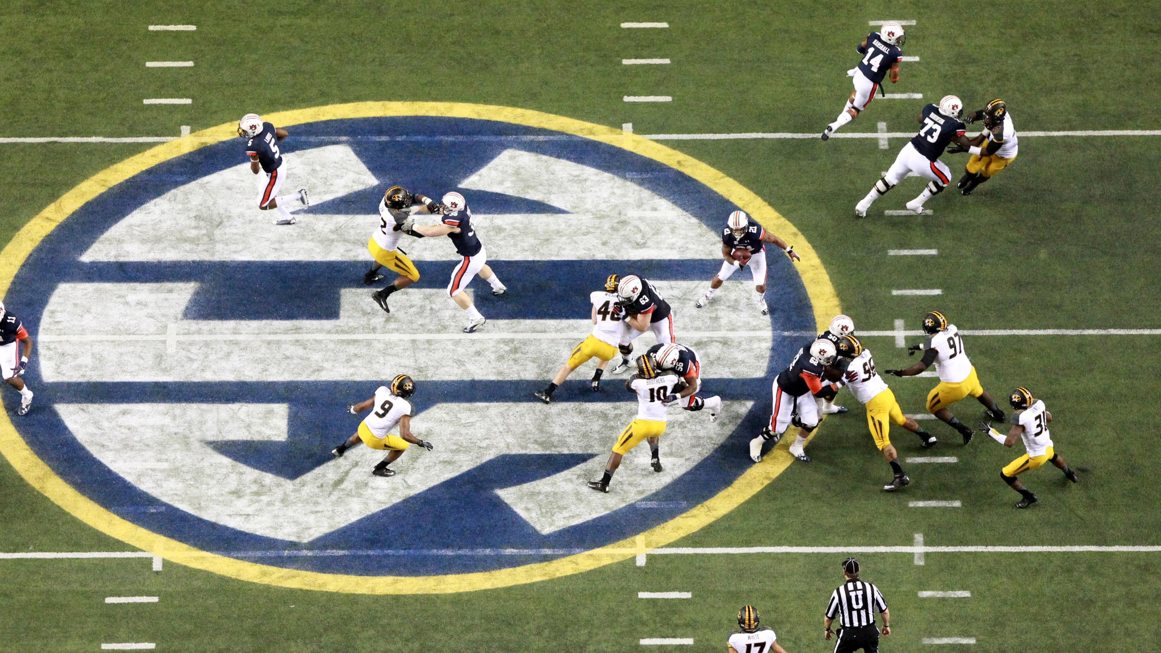 Here's a scene from the SEC Championship Game from 2013 in Atlanta. The Alabama Crimson Tide and Florida Gators will close out the Southeastern Conference's 2015 football schedule Saturday at the Georgia Dome with the 24th annual SEC Championship Game.