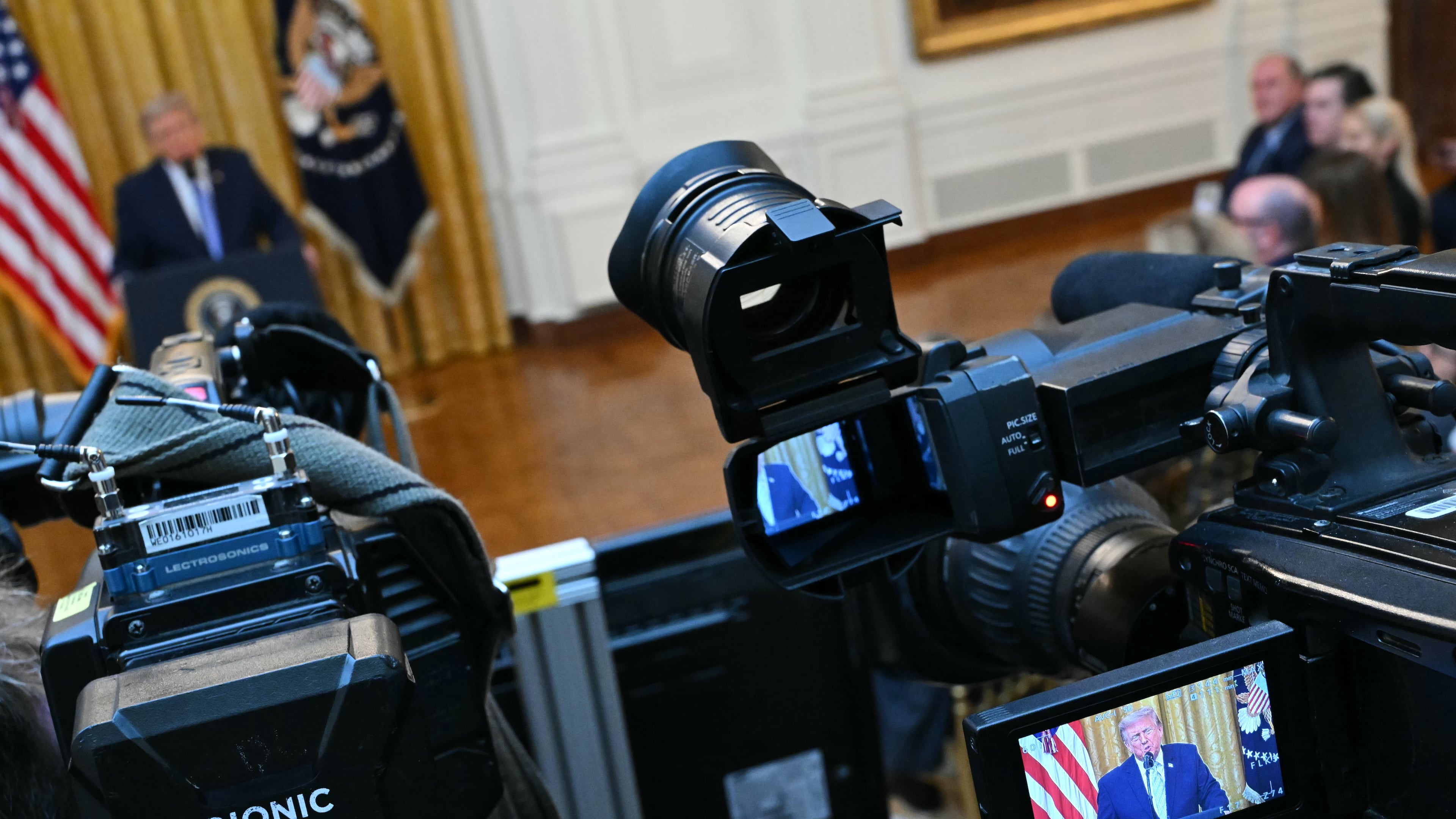 President Donald Trump speaks in the East Room of the White House, Thursday, July 16, 2026, in Washington. (Saul Loeb/Pool via AP)