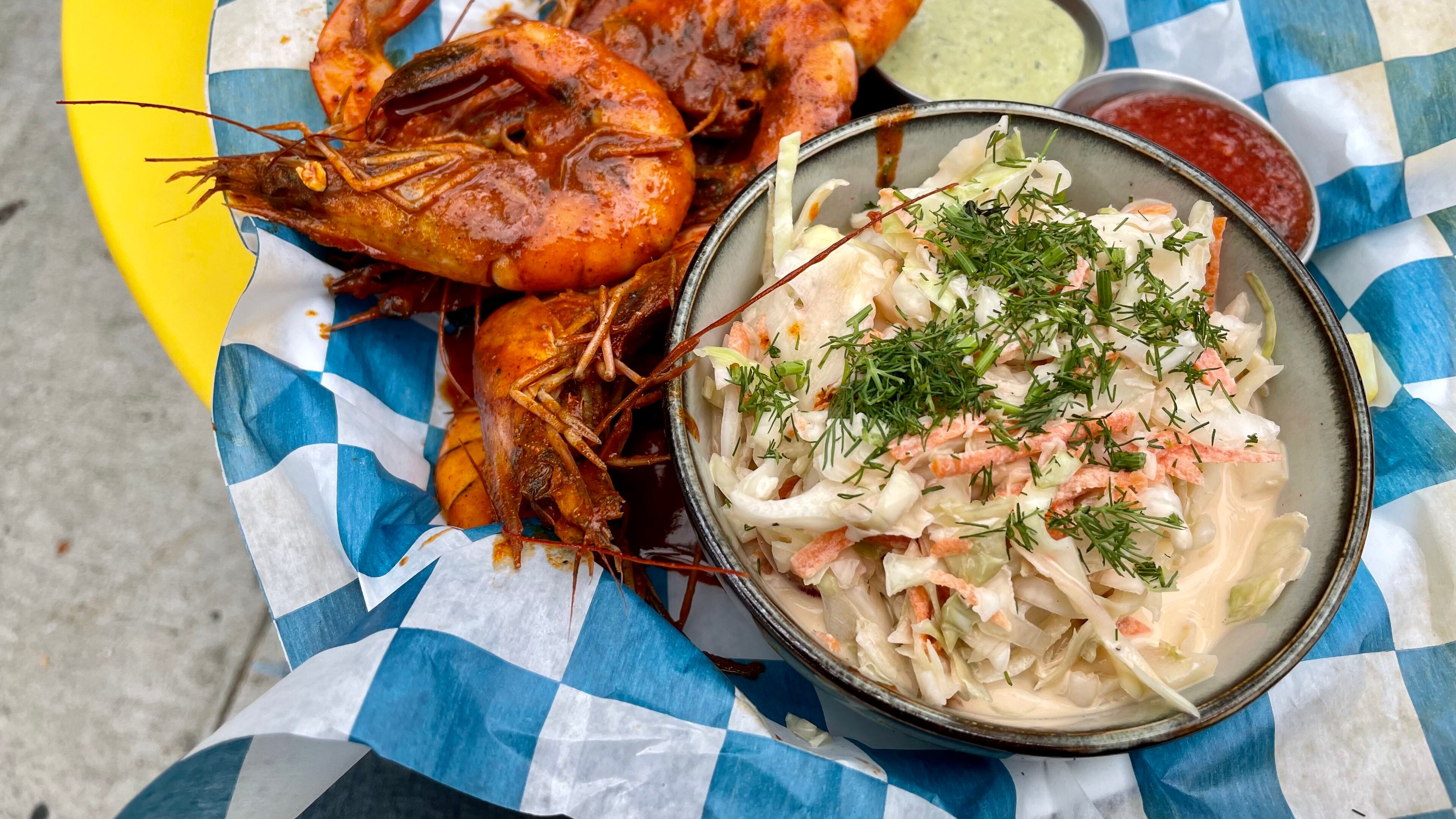 You can find peel-and-eat shrimp on the menu at Fishmonger. Angela Hansberger for The Atlanta Journal-Constitution
