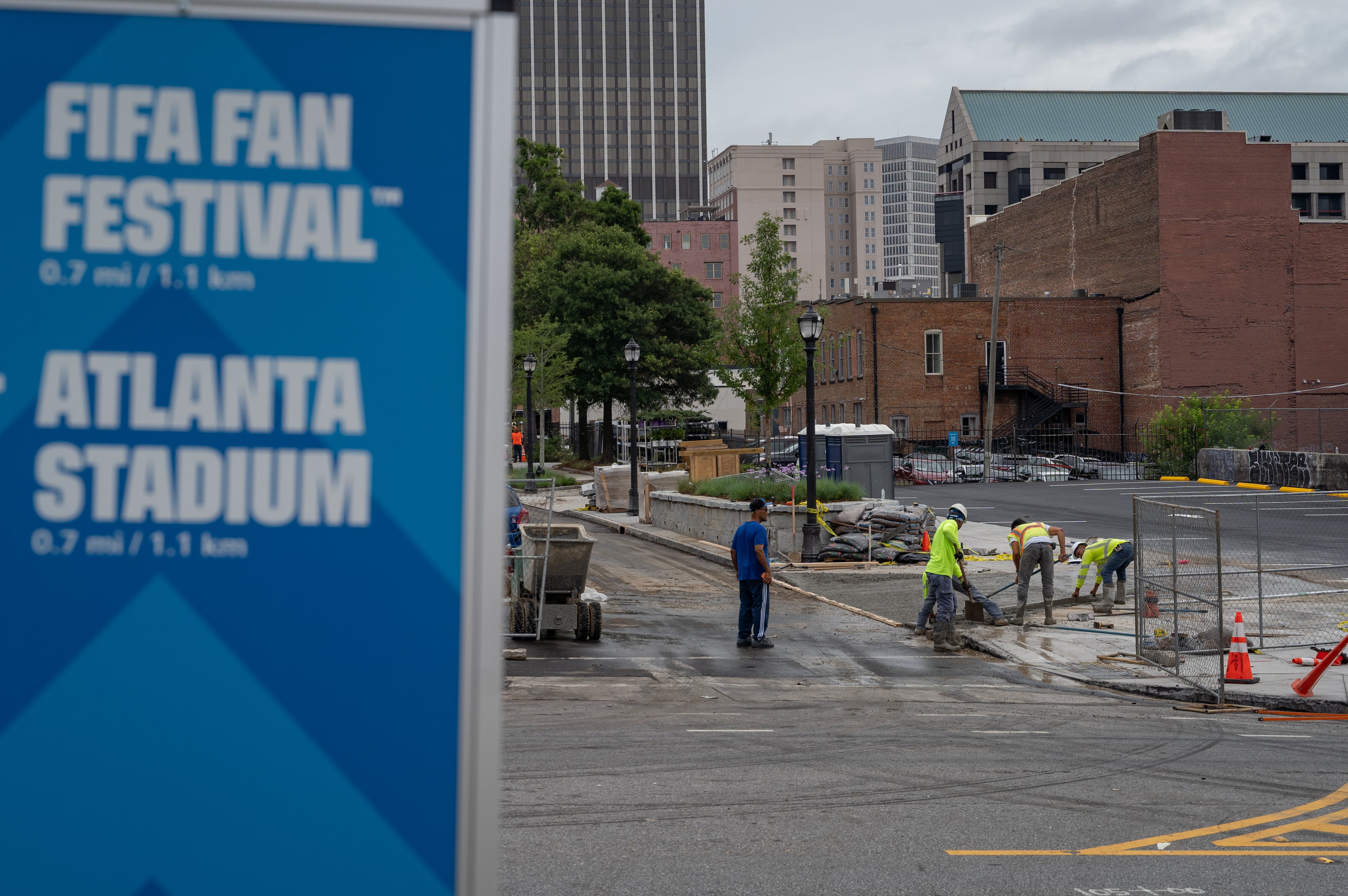 FIFA prep around downtown Atlanta, Georgia