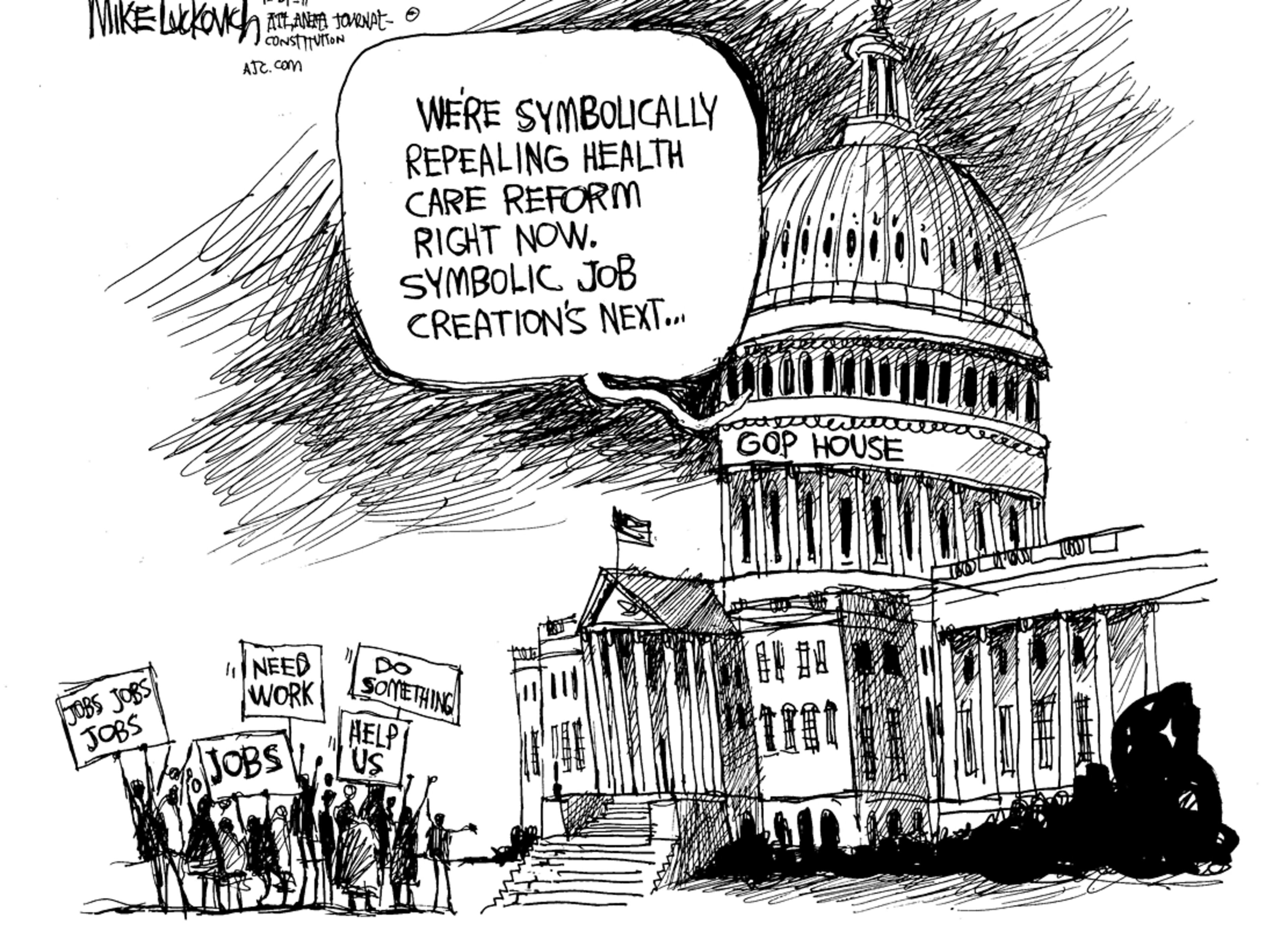 Mike Luckovich, editorial cartoonist for The Atlanta Journal-Constitution, won the Pulitzer Prize for Editorial Cartooning in 1995 and 2006.