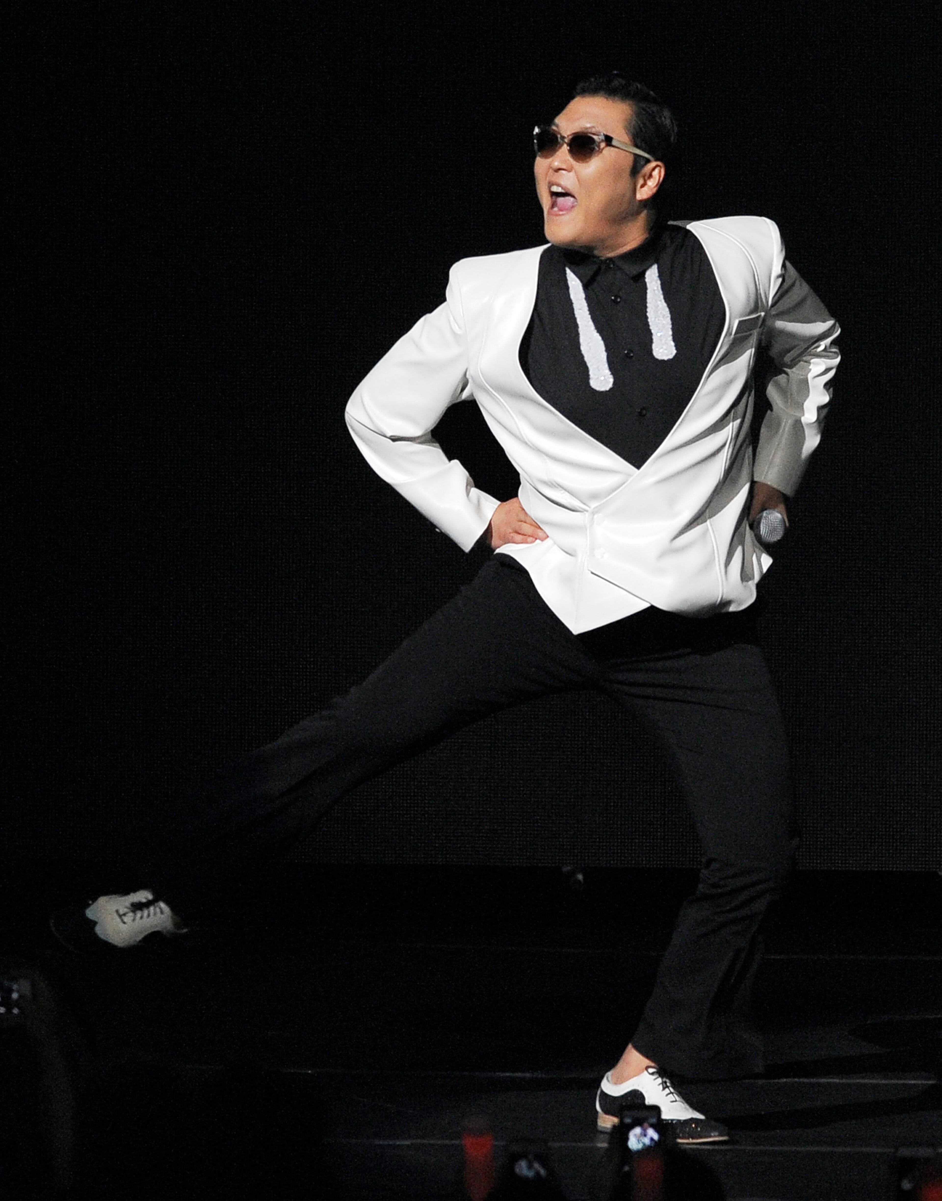 Psy performs during the second night of KIIS FM's Jingle Ball. (Photo by Chris Pizzello/Invision/AP)