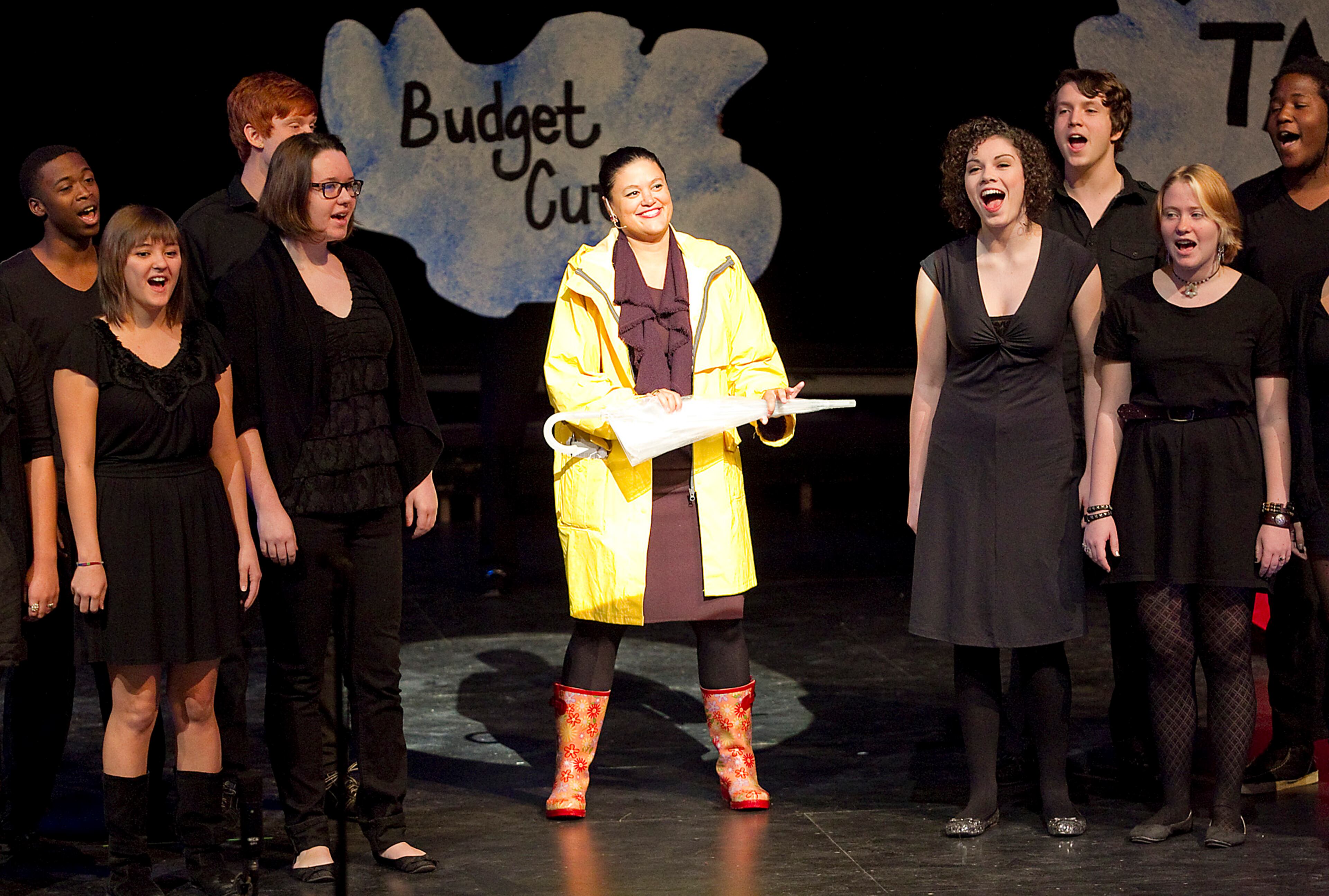 Meria Carstarphen added performance art to her annual State of the District address held at the McCallum Arts Center on November 30, 2011. She stated she will ask the school board to lift the Austin school district's declaration of a financial emergency in January and asked them to call an election for a tax increase in the 2012-13 school year.