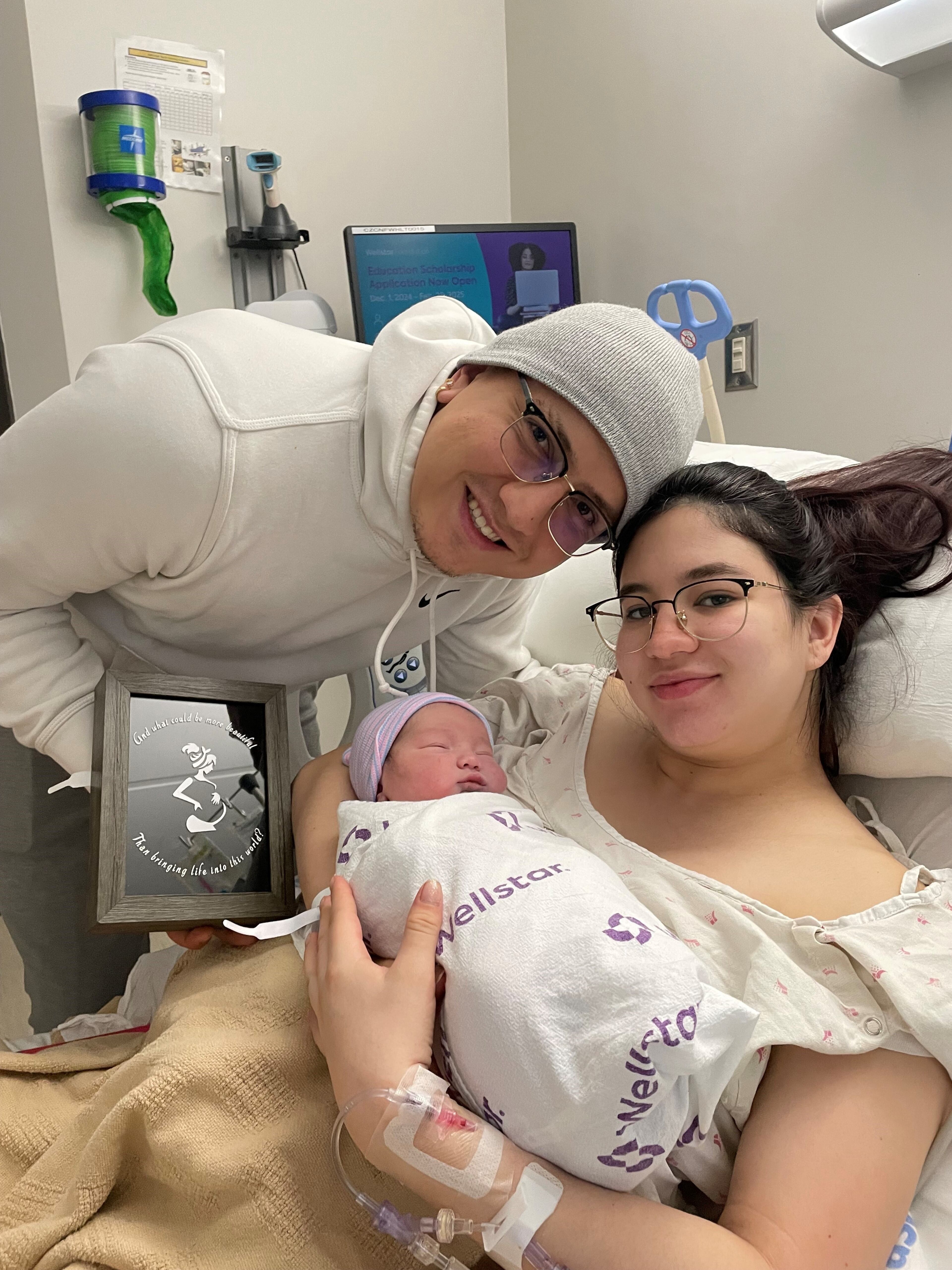 Antonia Aponte-Osorio was the first baby born in 2025 at Wellstar North Fulton Medical Center to parents Valentina Osorio and Sebastian Aponte.