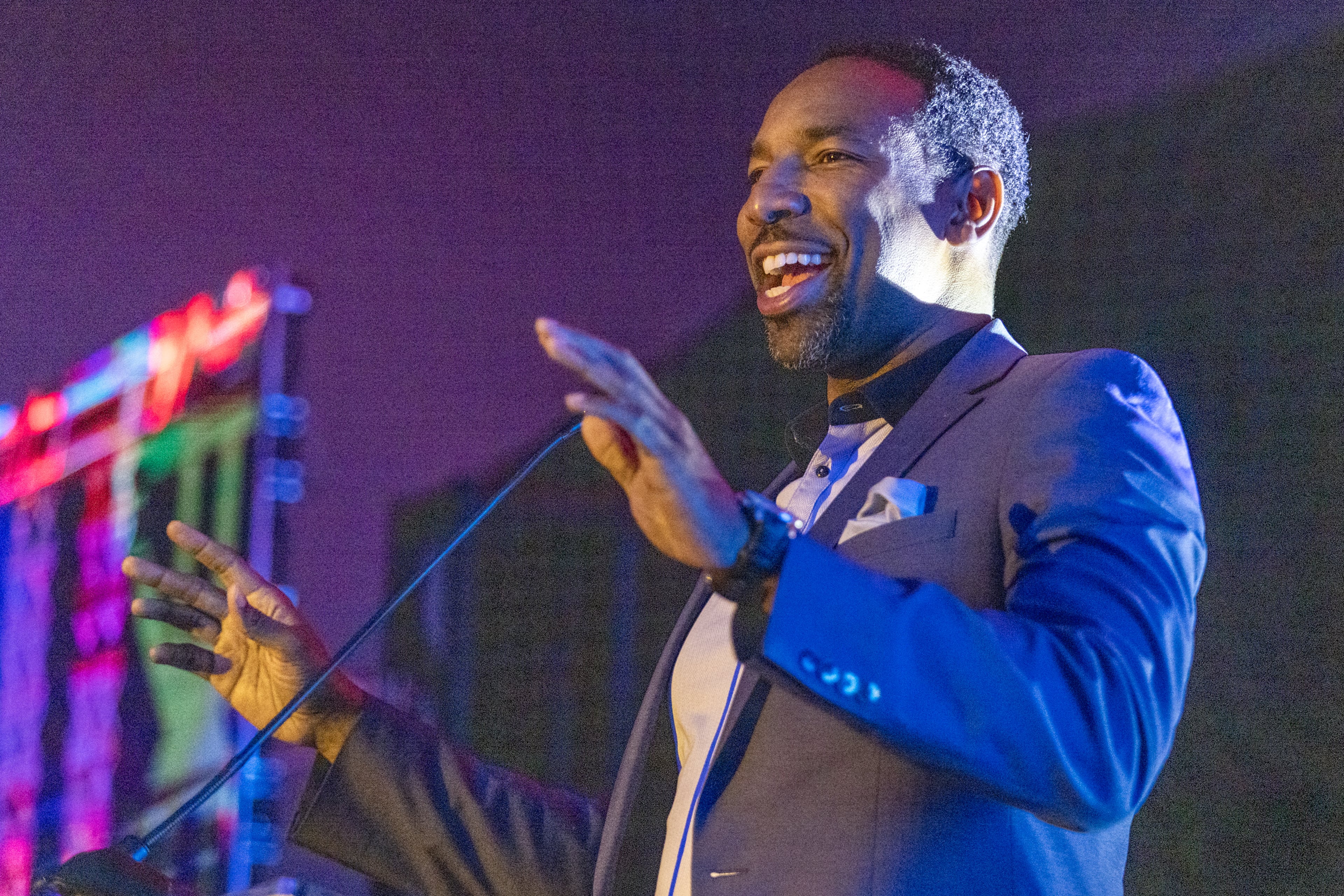 Atlanta Mayor Andre Dickens speaks at the Democratic Party of Georgia’s State Convention in Columbus, Georgia, Saturday, August 27, 2022. Steve Schaefer/steve.schaefer@ajc.com)