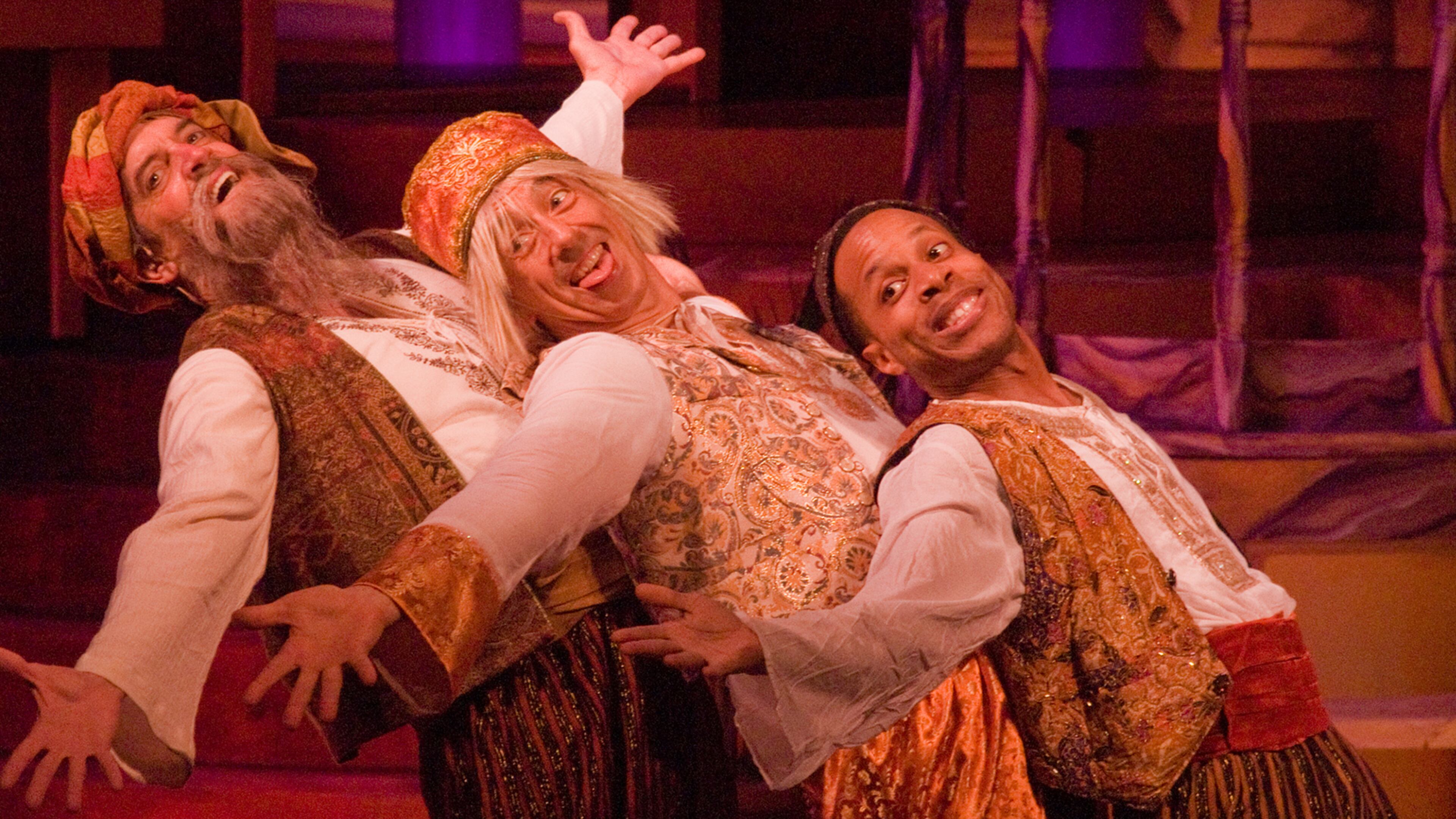 Chris Kayser (from left), Mark Cabus and Eugene H Russell IV perform in "Illyria, a Twelfth Night Musical" at Georgia Shakespeare in 2012.