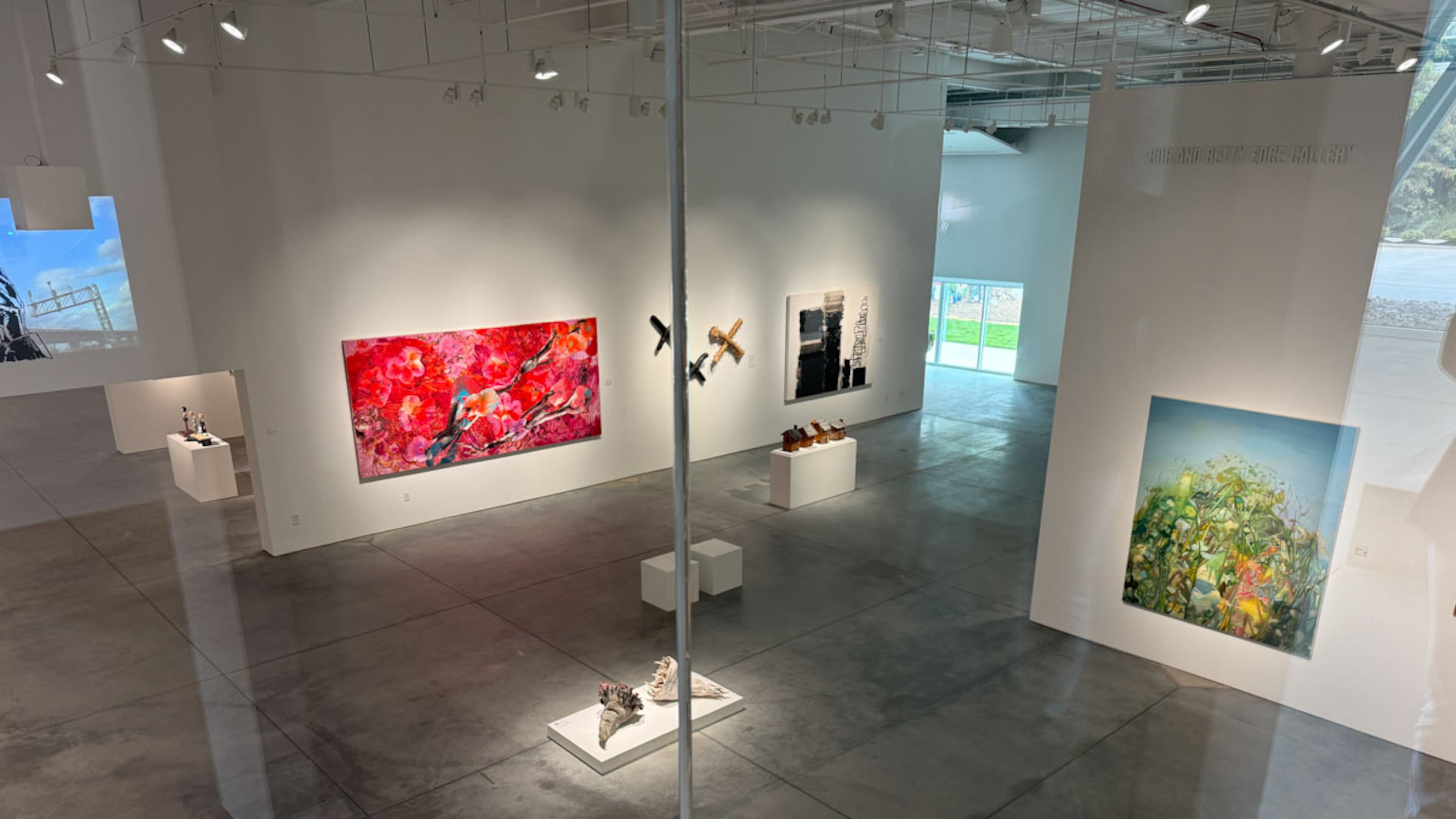A glass nook overlooks one of the five galleries inside the new Museum of Contemporary Art of Georgia. The 26,000 square-foot facility is in Atlanta's West Midtown, neighboring the Goat Farm Art Center. (Photo by Danielle Charbonneau)