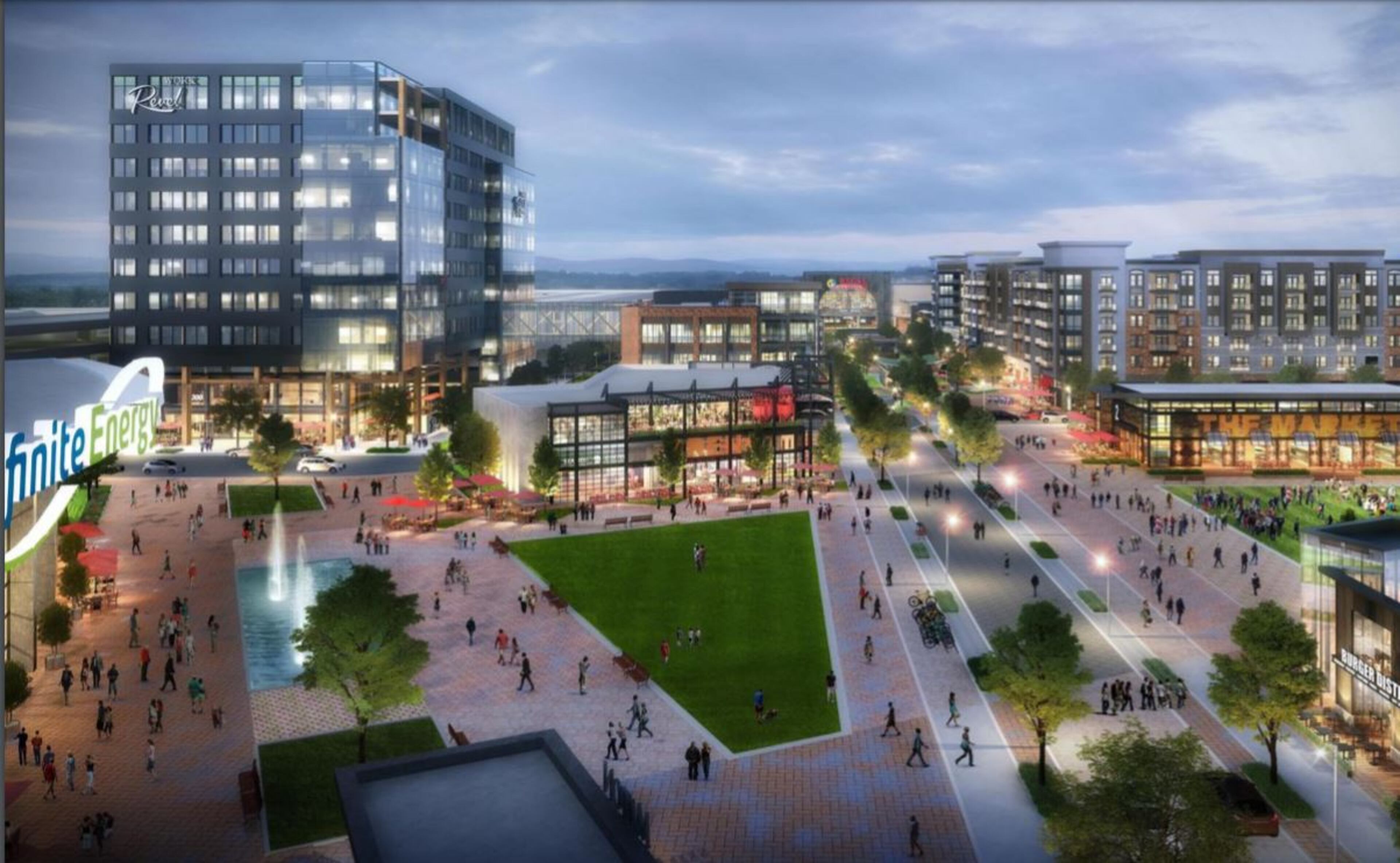 A rendering of the proposed 'Revel' project on Gwinnett County's Infinite Energy Center campus near Duluth. (Via Gwinnett County planning documents)