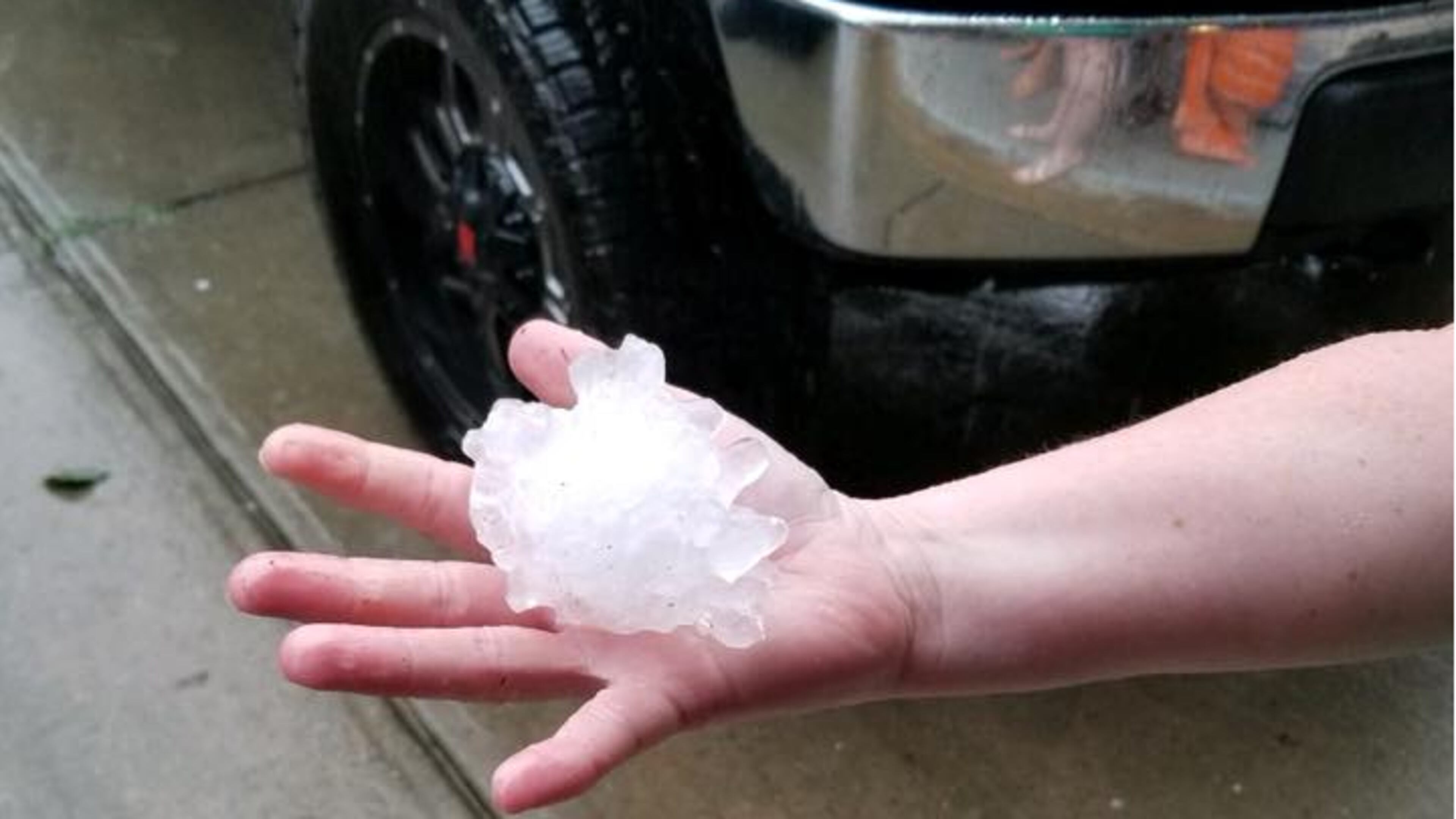 A hailstone tying for the second largest in Georgia history fell in Dacula over the weekend, the National Weather Service said.