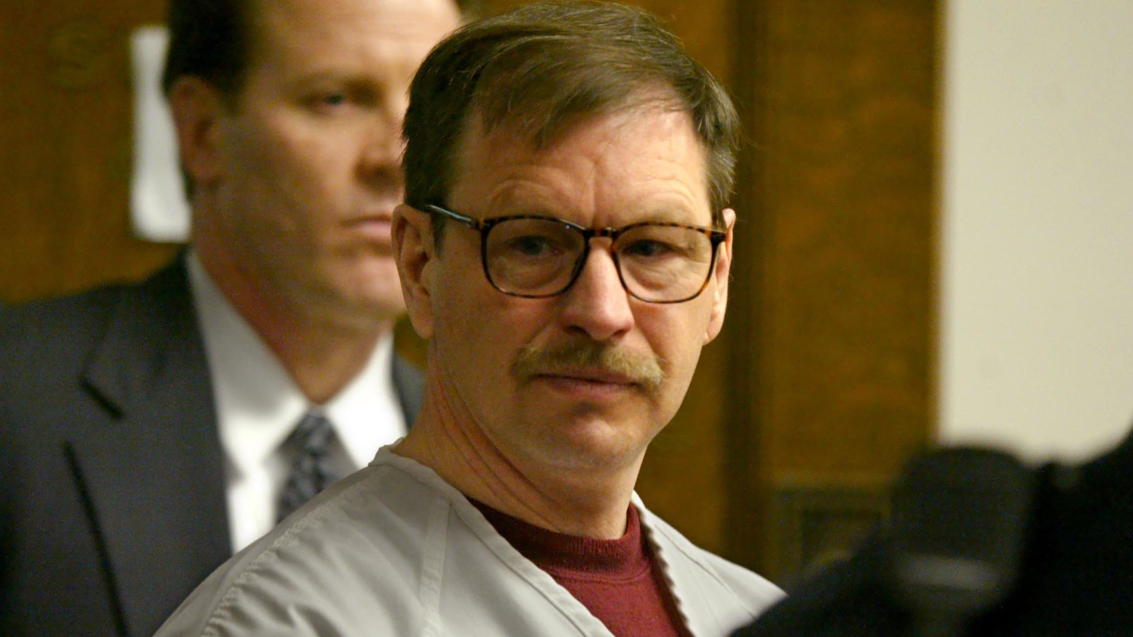 Gary Ridgway prepares to leave the courtroom where he was sentenced in King County Washington Superior Court on Dec. 18, 2003, in Seattle. Ridgway received 48 life sentences, without the possibility of parole, for killing 48 women over the past 20 years in the Green River Killer serial murder case.