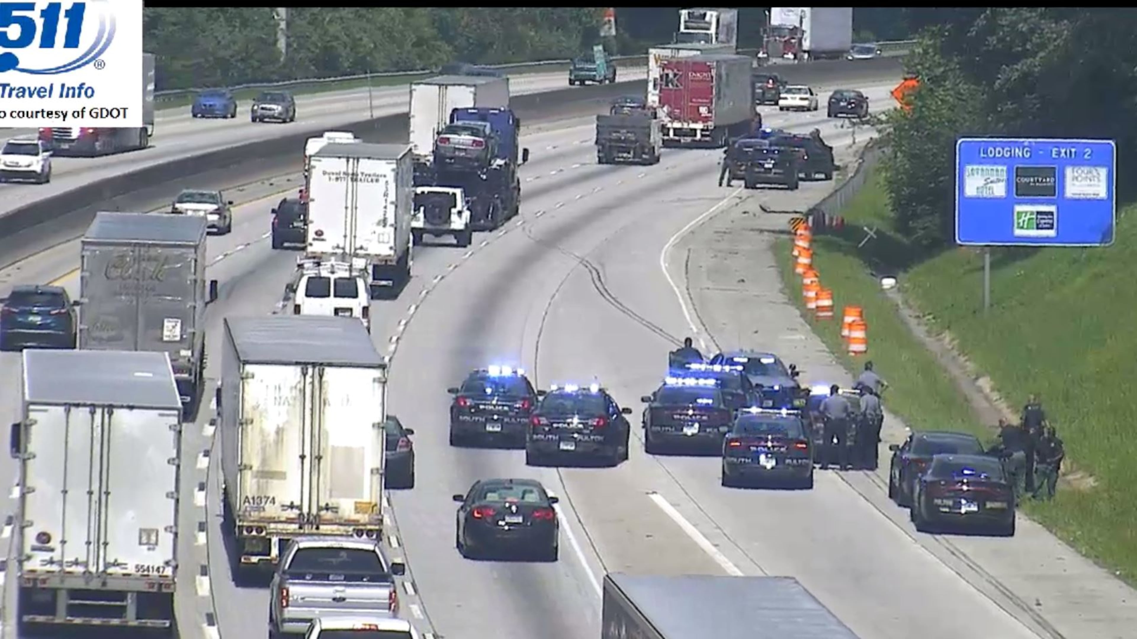 Authorities arrested a wanted man Wednesday afternoon after a chase in south Fulton County.