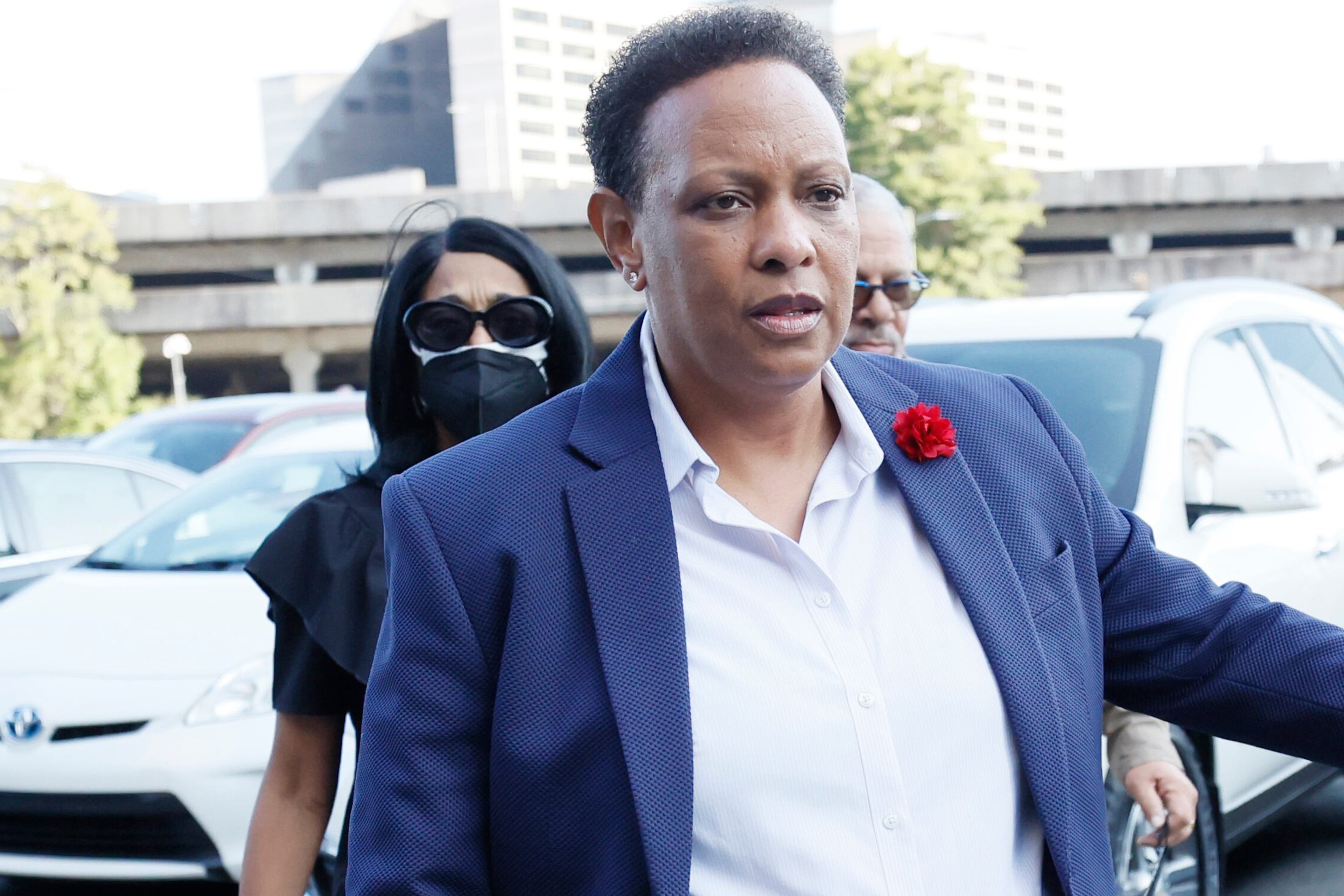 Pastor Mitzi Bickers arrives at the U.S. District Court from the underground entrance in Atlanta on Thursday, September 8, 2022. The former Atlanta City Hall official was convicted earlier this year of conspiracy to commit bribery and eight other counts related to a cash-for-contracts scheme. Thursday, September 8, 2022. Miguel Martinez / miguel.martinezjimenez@ajc.com