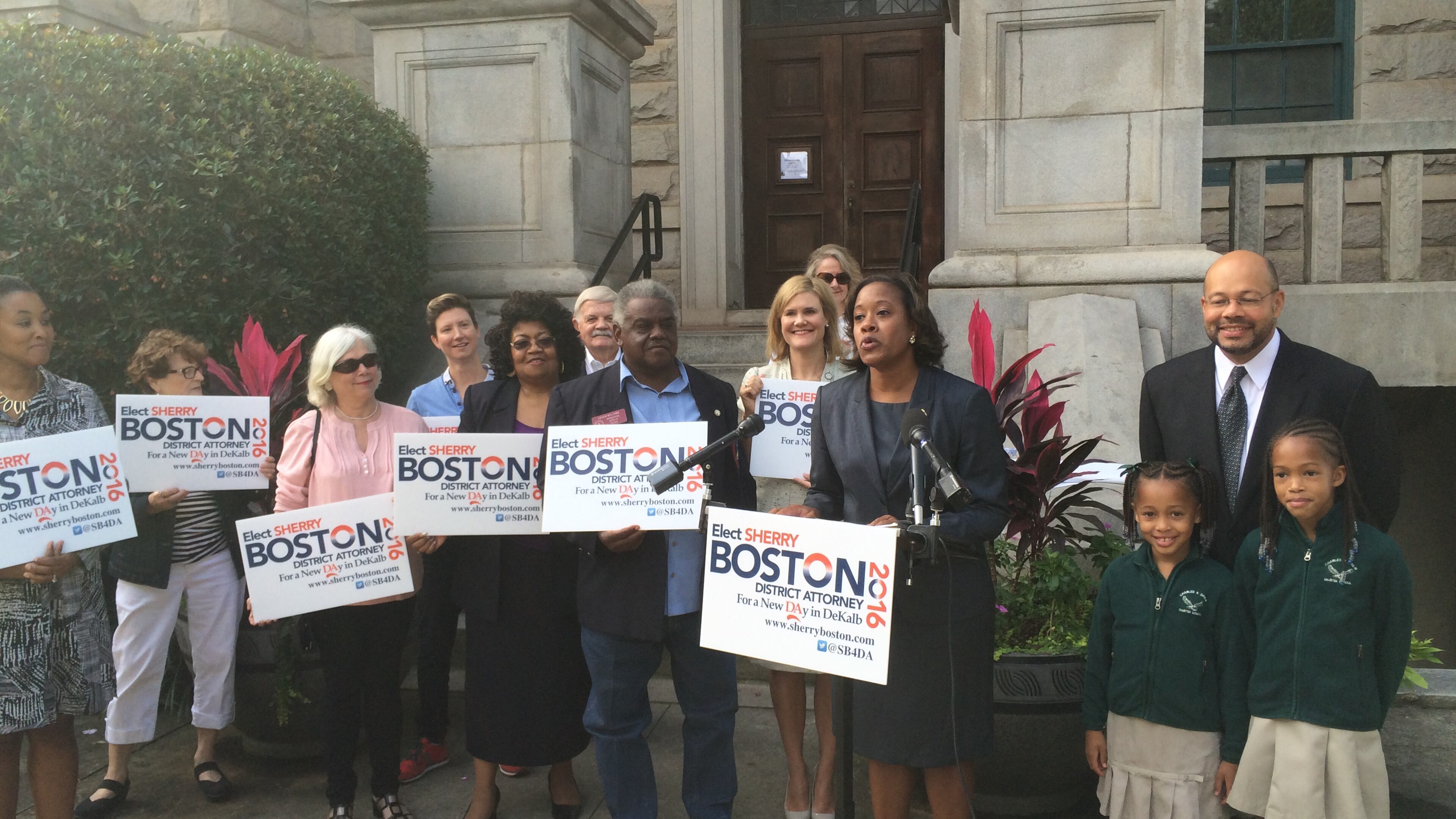 Sherry Boston announces her candidacy. Mark Niesse/AJC