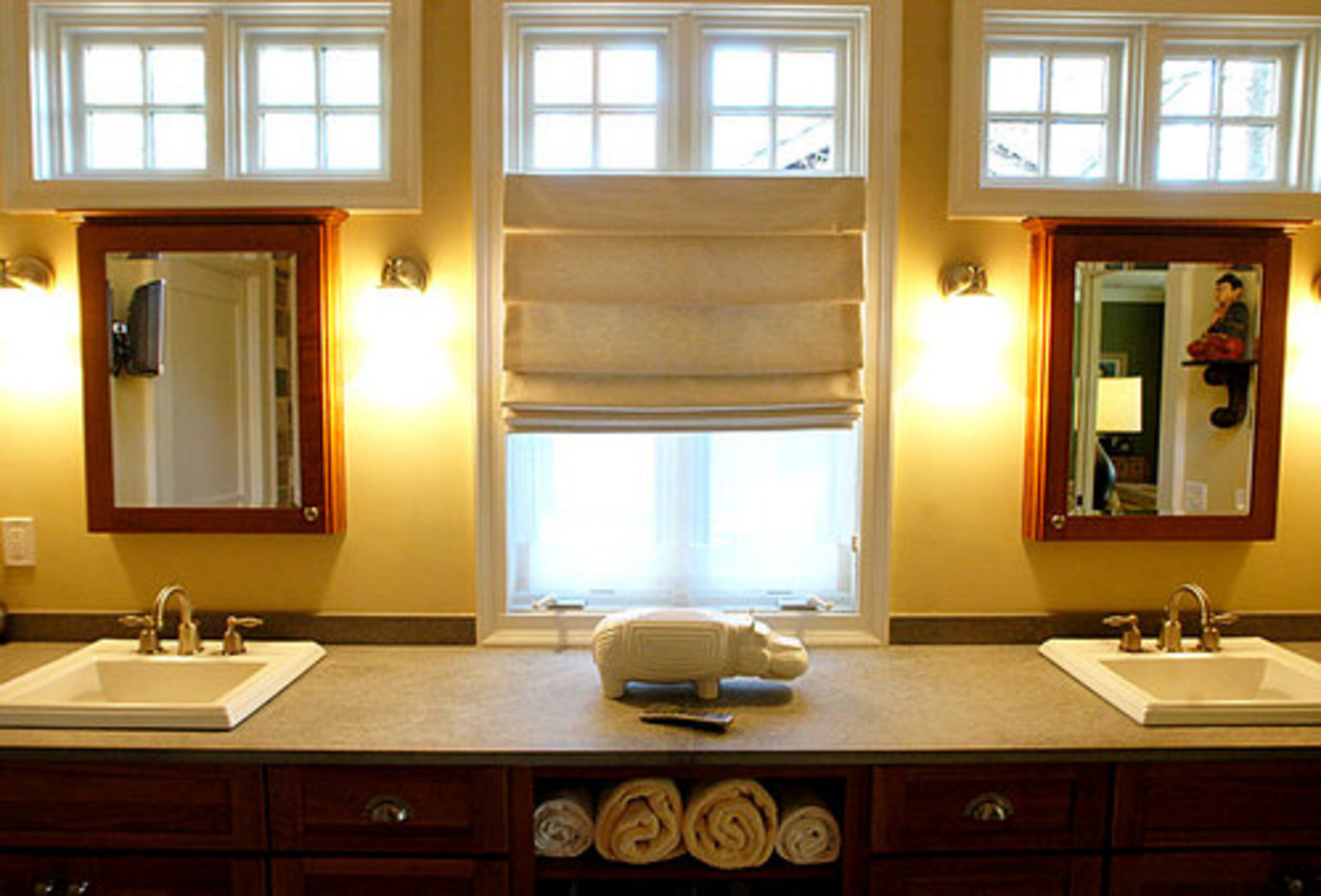 When Hoppert and Santiago bought the house, it only had one bathroom. Now a luxurious spa-inspired bath sits off the master bedroom upstairs.