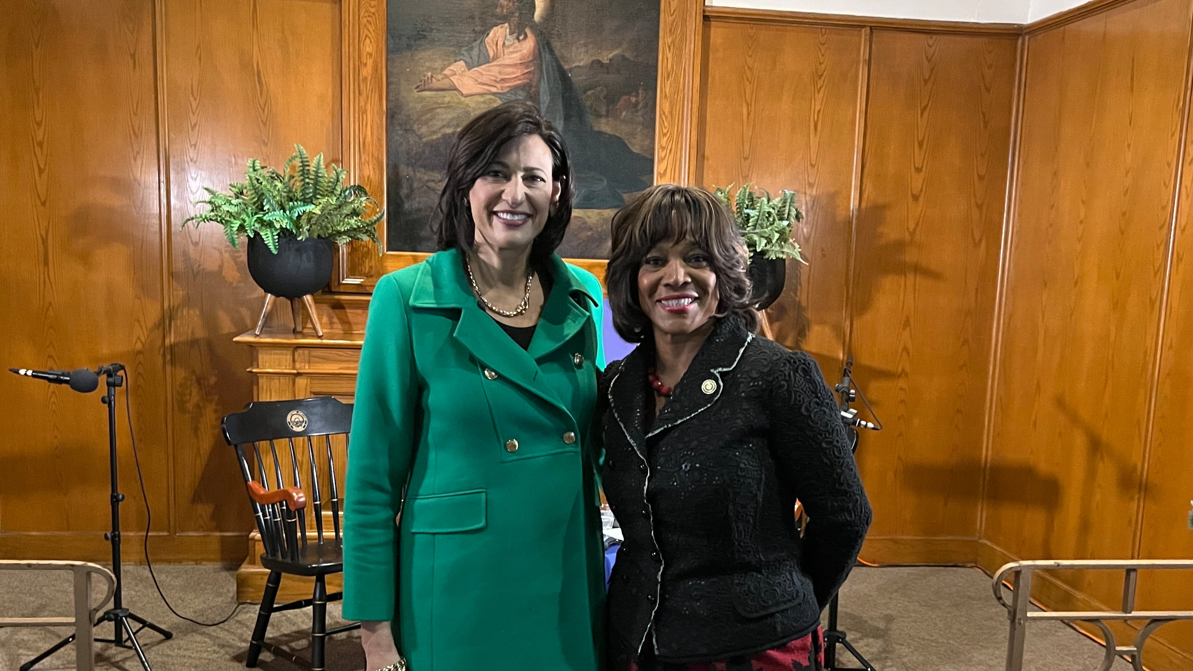 CDC Director Rochelle Walensky and Morehouse School of Medicine President Valerie Montgomery Rice. (Photo by Donovan J. Thomas/AJC)
