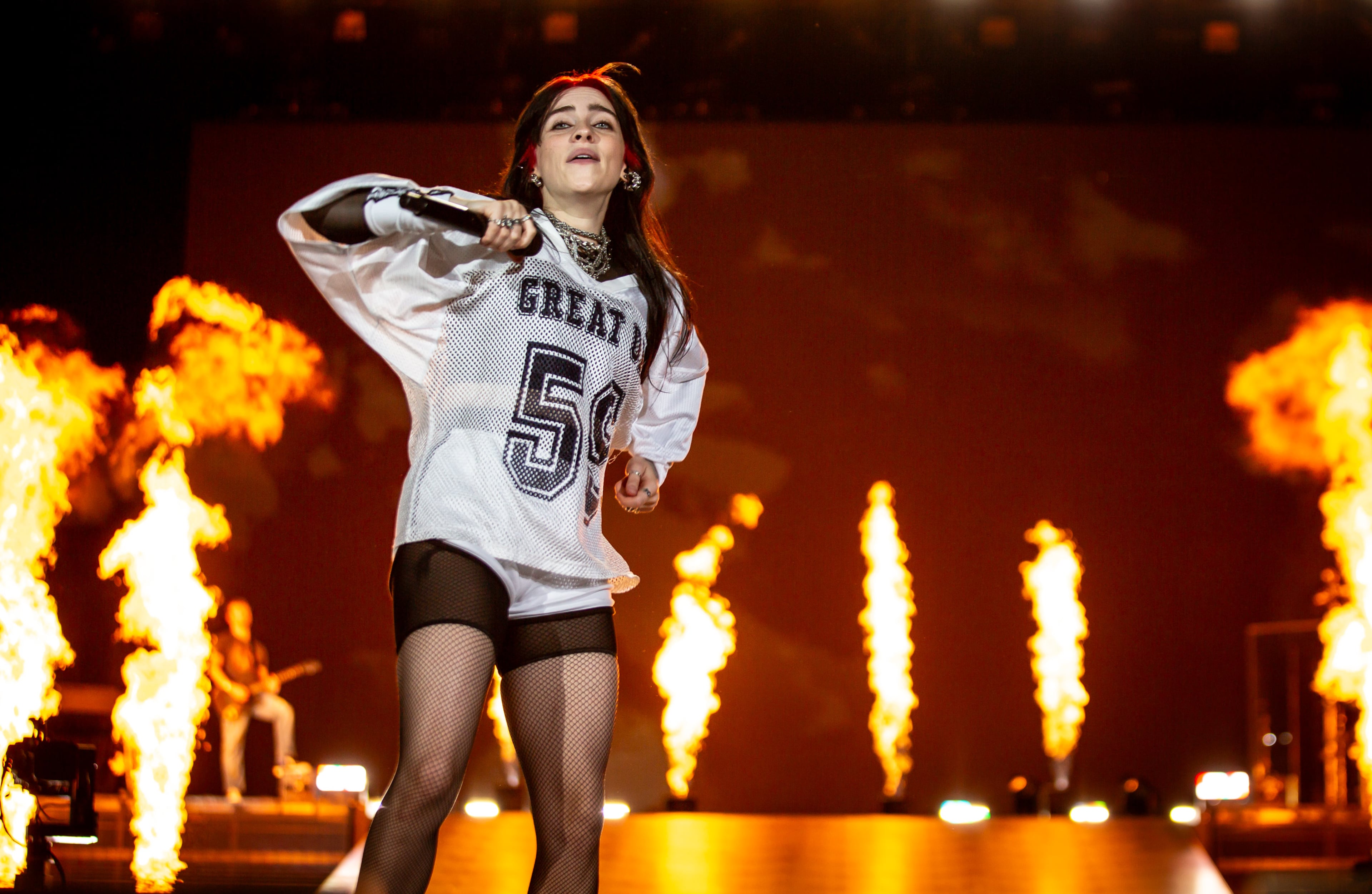 Atlanta, Ga: Billie Eilish headlined Saturday night at Music Midtown showing why she's one of the biggest forces in pop music with an onslaught of hits and raw energy. Photo taken Saturday, September 16, 2023 at Piedmont Park. (RYAN FLEISHER FOR THE ATLANTA JOURNAL-CONSTITUTION)