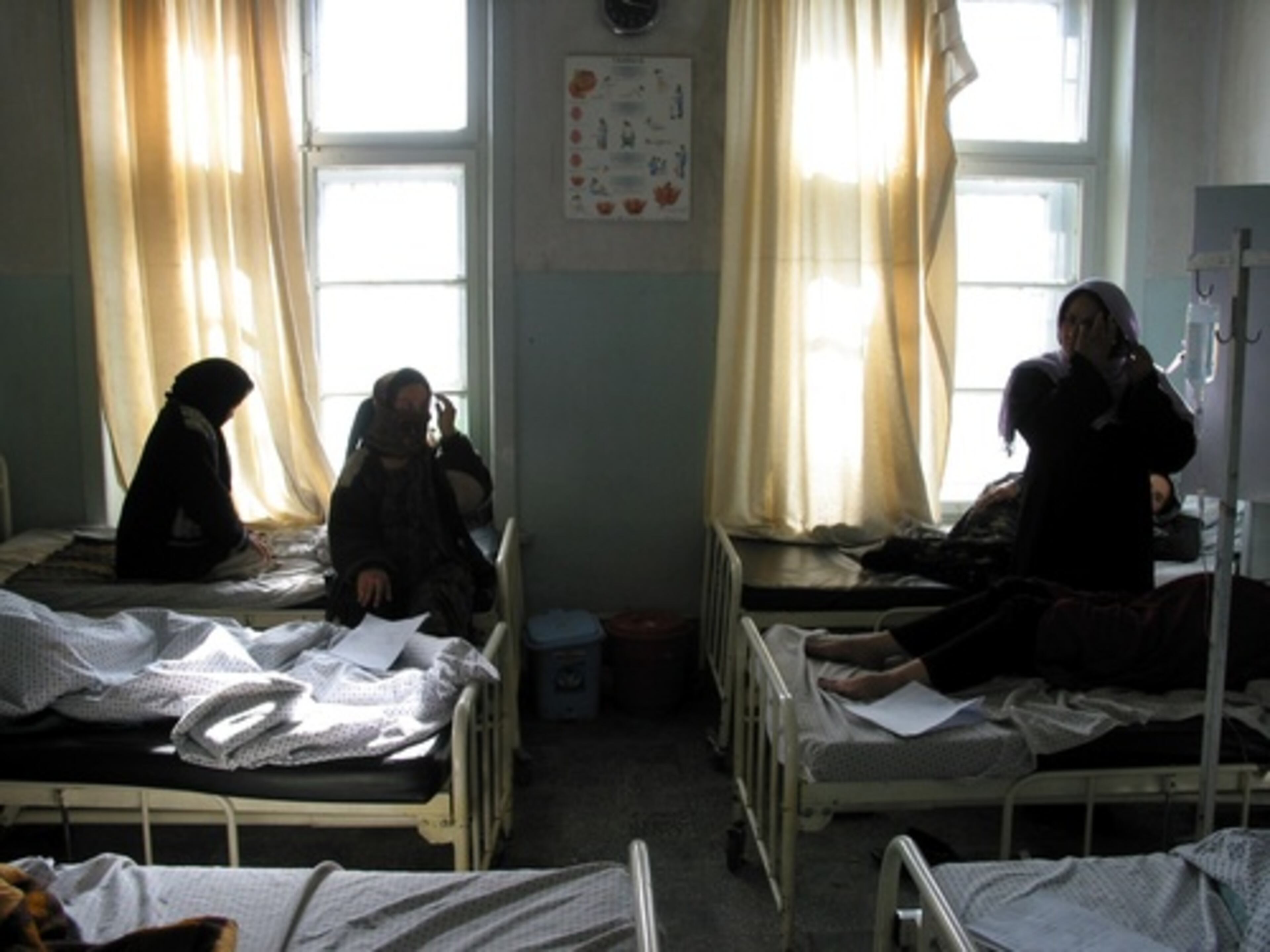 Women in the labor ward at Rabia Balkhi Hospital in December 2004. Dr. Jean Amoura, a visiting ob/gyn from the University of Nebraska Medical Center, took this photo.