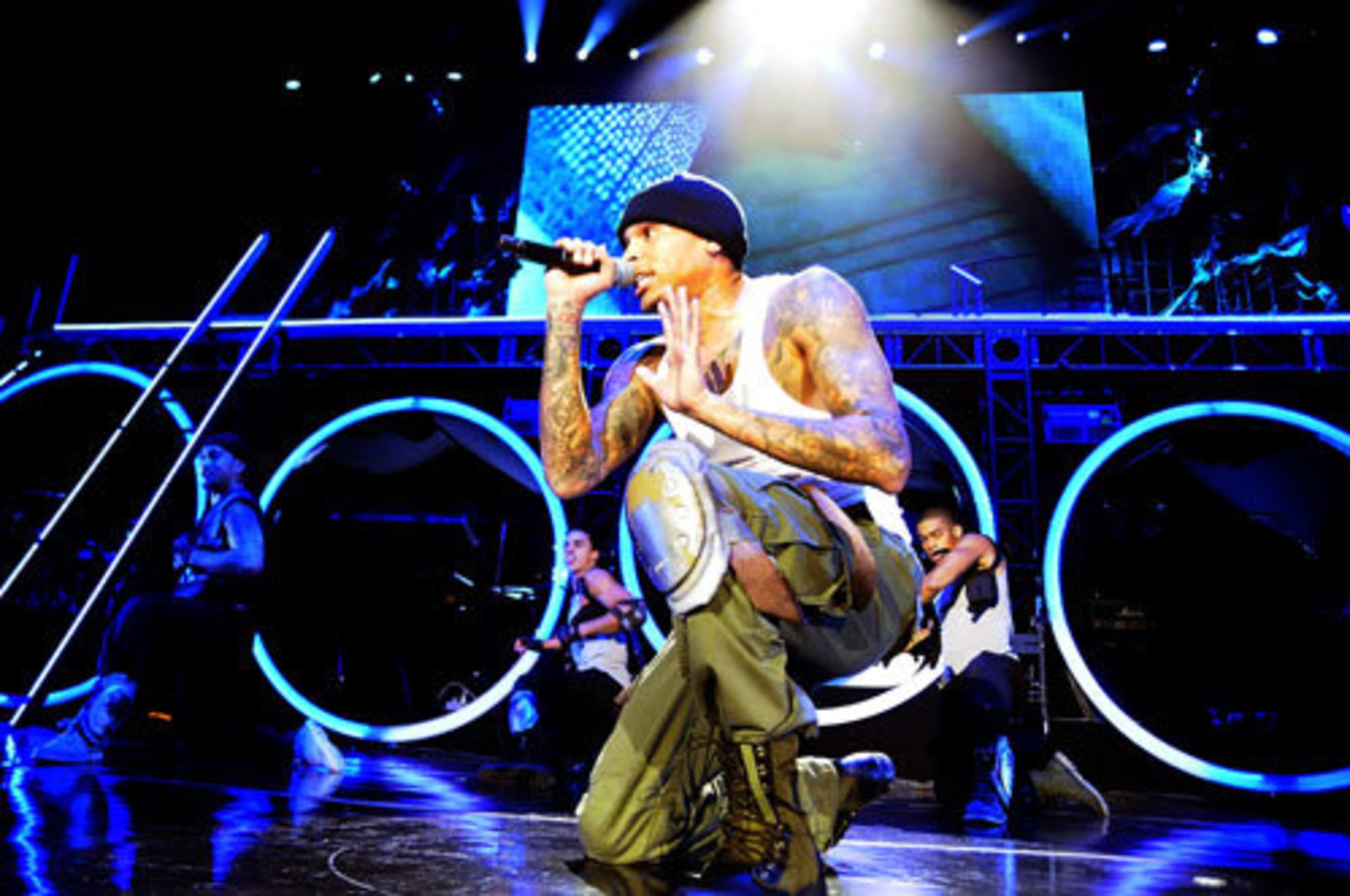 Singer Chris Brown performs "Transform Ya."