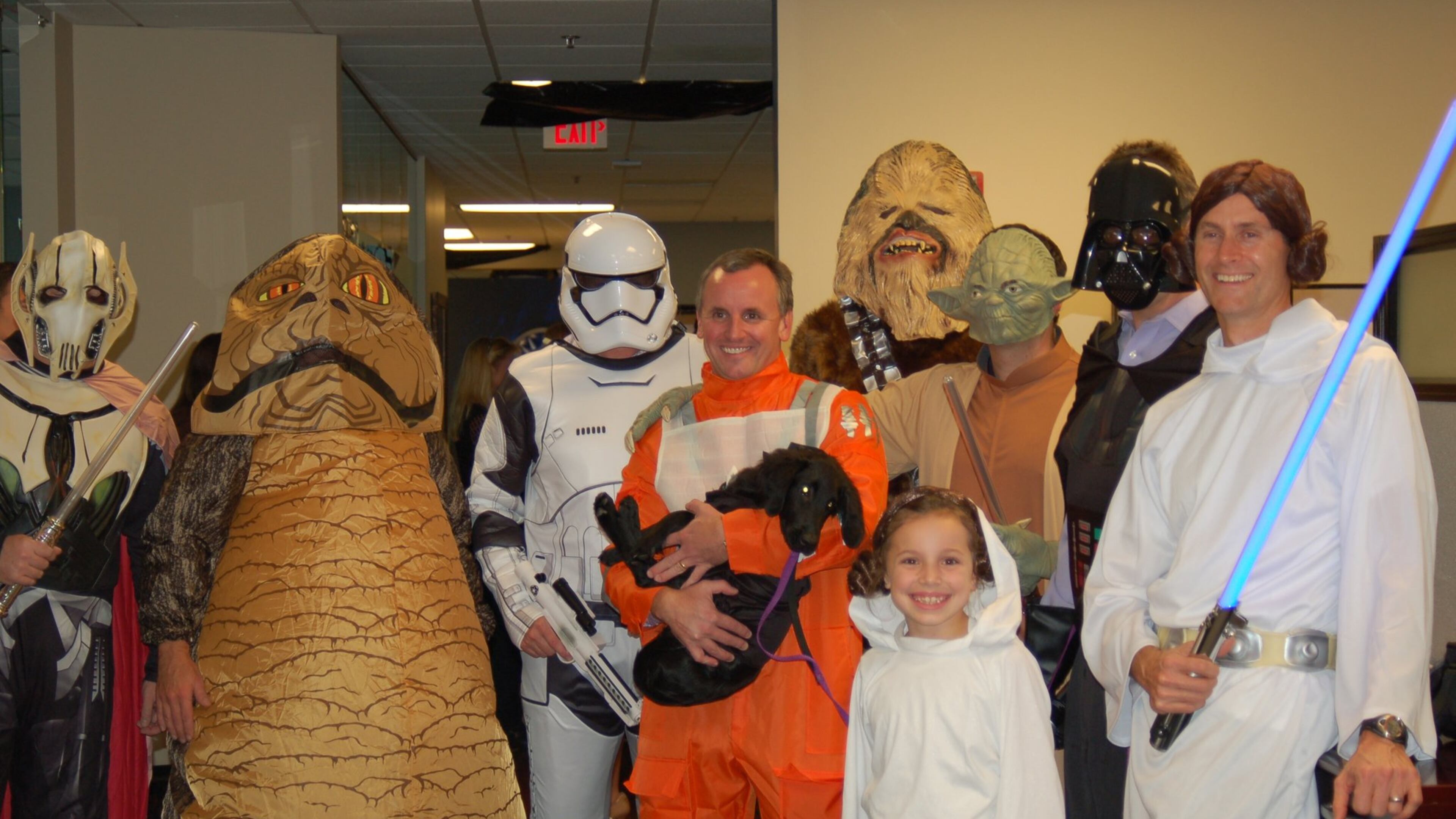 Tom Beaty (center, in orange jumpsuit) is the CEO of Norcross-based Insight Sourcing Group and also a “Star Wars” fan. On Friday, he will take the whole company to see the latest sequel, “The Last Jedi.” CONTRIBUTED BY INSIGHT SOURCING