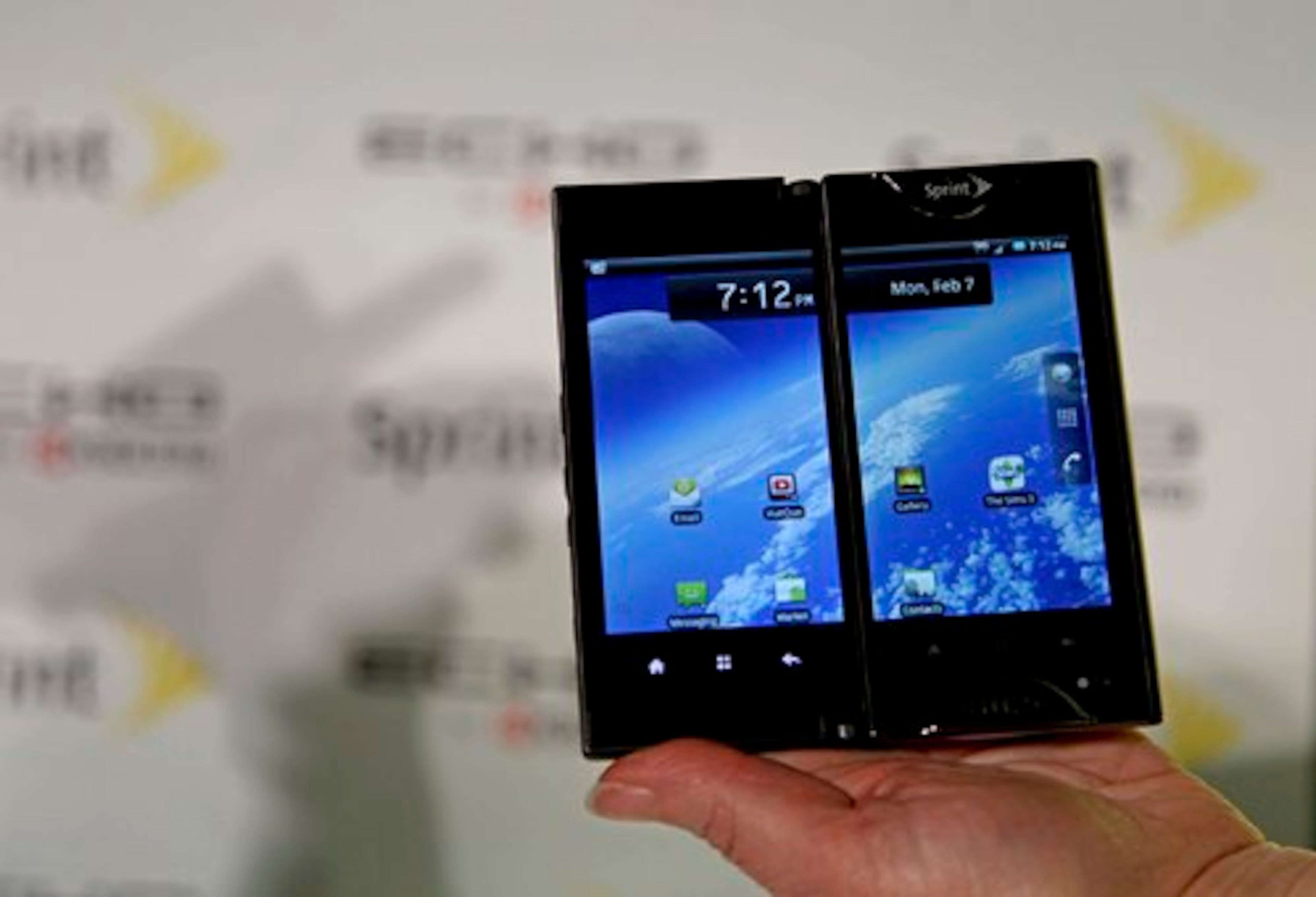 The Echo's screens are each the size of an iPhone's display. Put together, the resulting display is still about half the size of an iPad's.