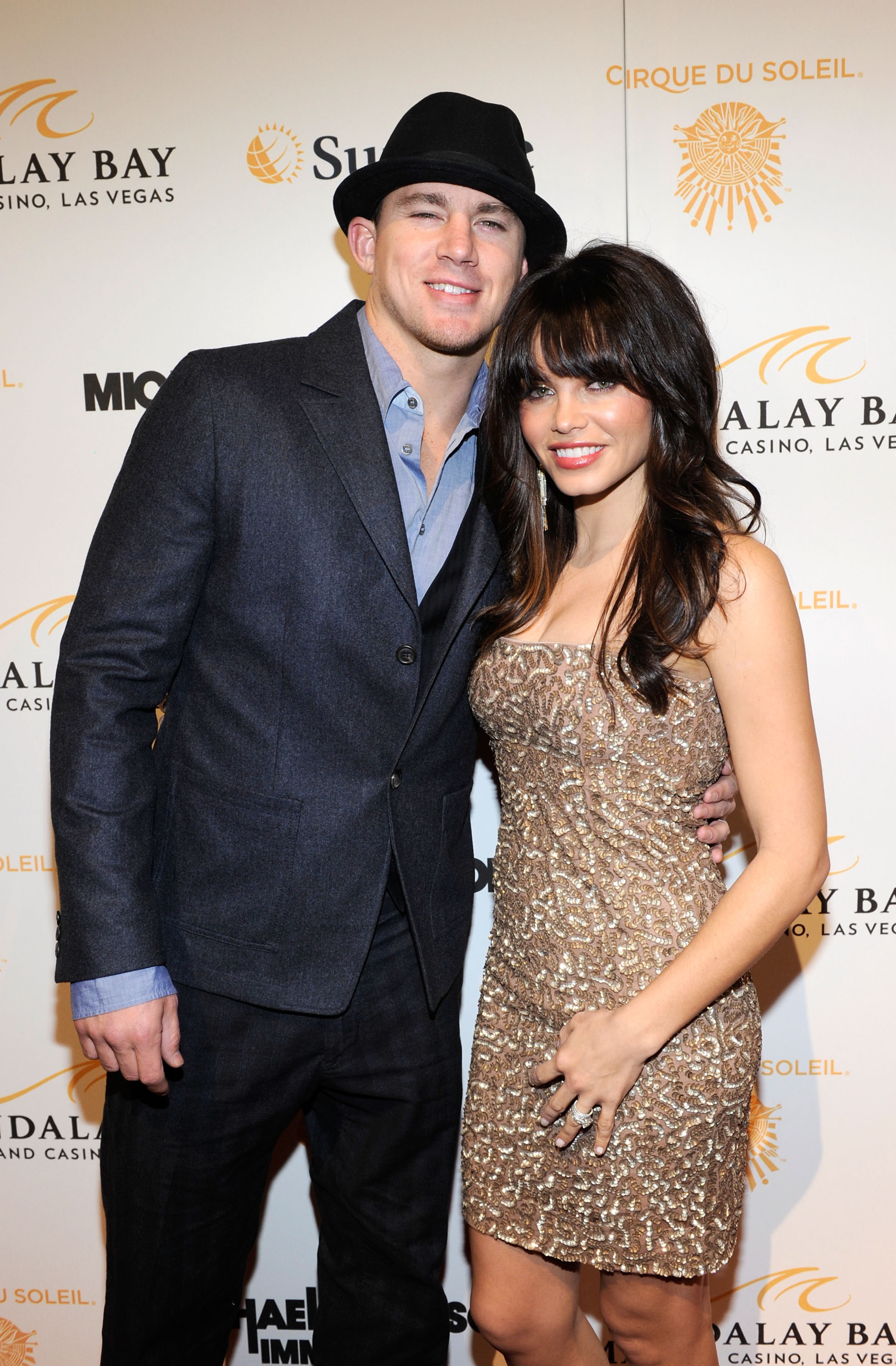 LAS VEGAS, NV - DECEMBER 03: Actor Channing Tatum and wife Jenna Dewan-Tatum arrive at the Las Vegas premiere of Michael Jackson THE IMMORTAL World Tour by Cirque du Soleil at the Mandalay Bay Resort & Casino December 3, 2011 in Las Vegas, Nevada. (Photo by Ethan Miller/Getty Images for Cirque du Soleil)