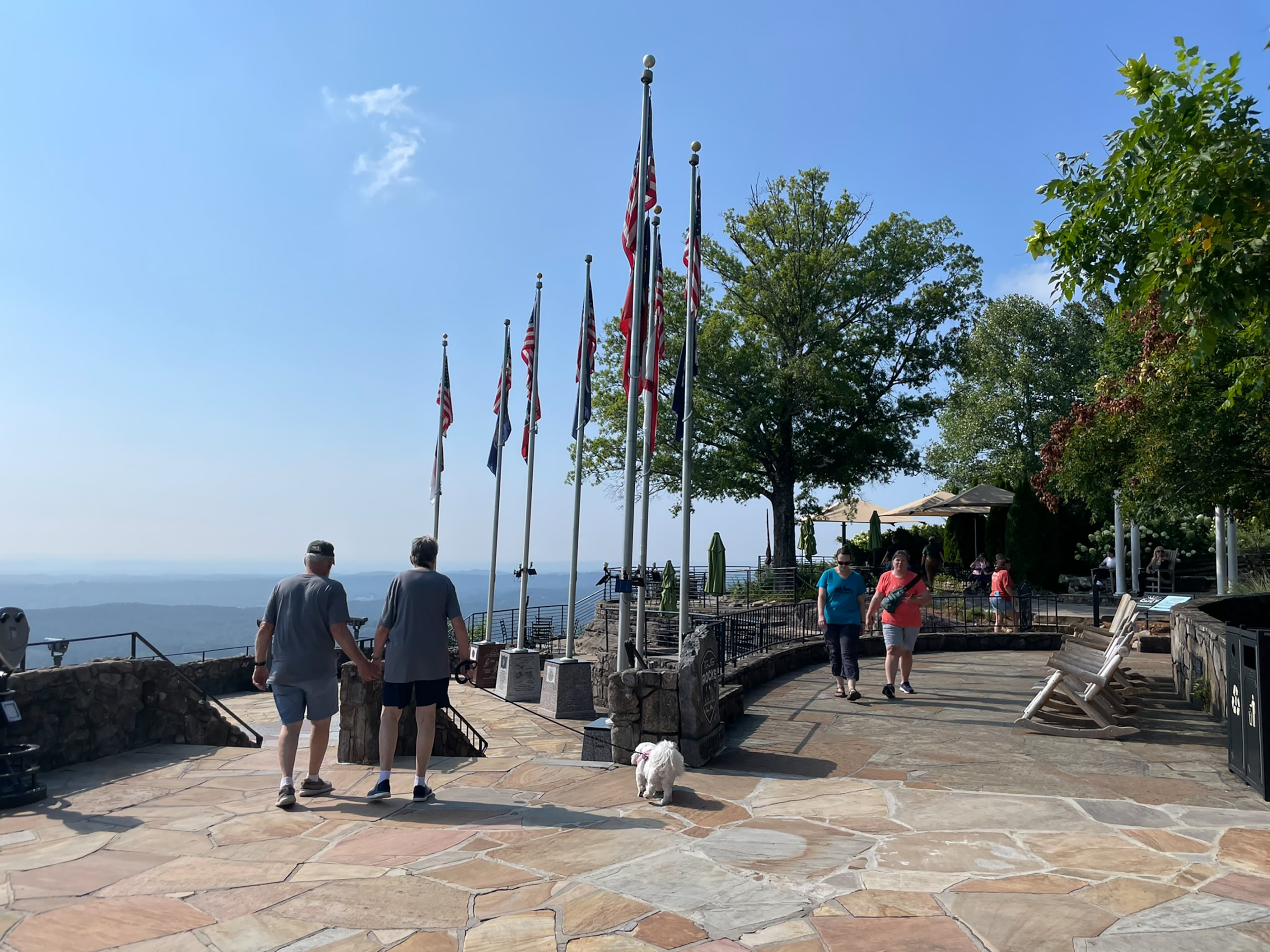 The Seven States Flag Court, one of Rock City's most famous viewpoints, offers visitors a chance to see up to seven states on a clear day, according to the attraction's website. (Courtesy of Leonard Garrison)