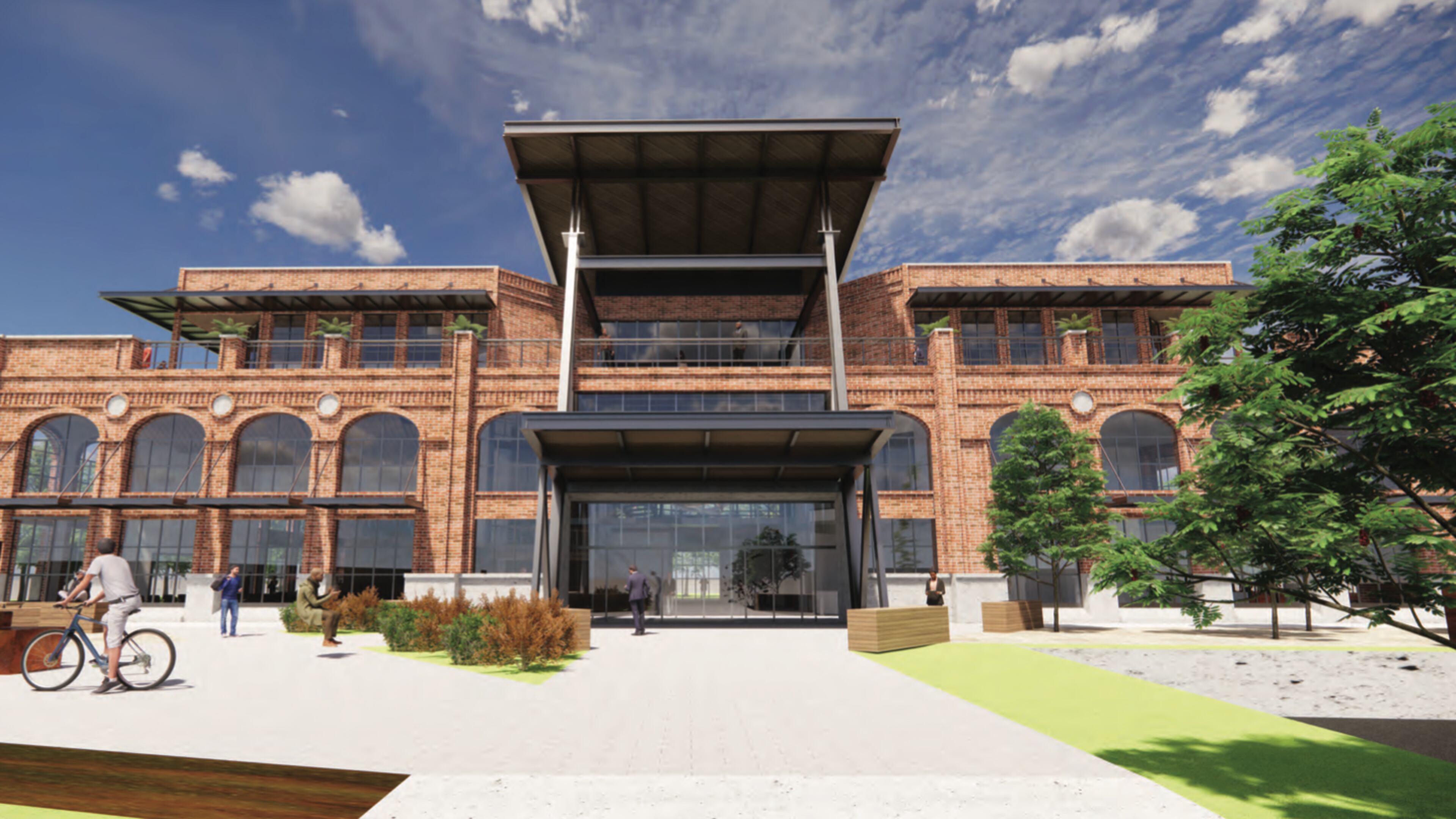 This rendering shows what the new Chamblee City Hall complex should look like upon completion in July 2022. CONTRIBUTED