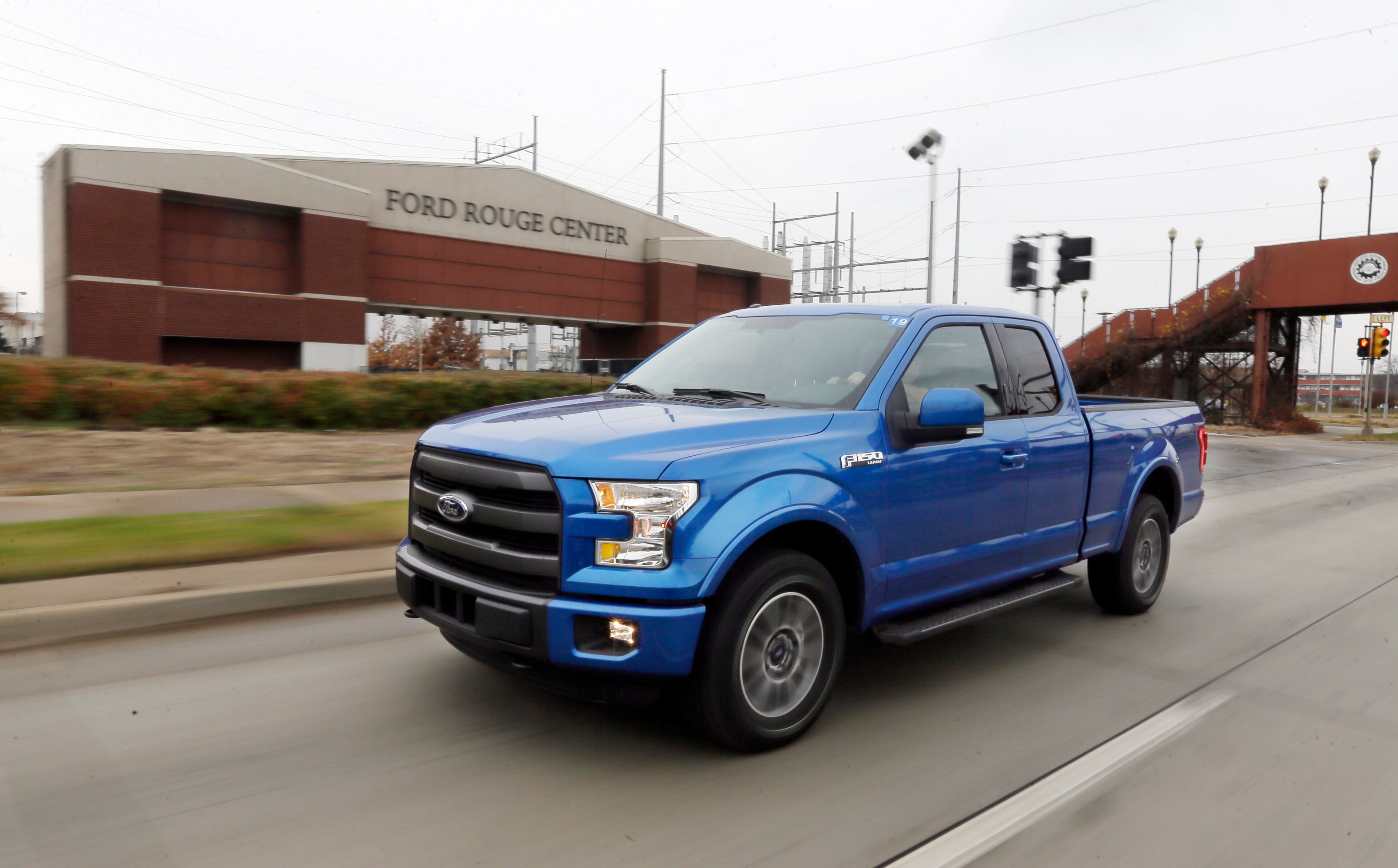 The new Ford F-150 truck is seen at the Rouge Truck Plant in Dearborn, Mich.It's the automaker's biggest bet in decades: an aluminum-sided F-150 that could set a new industry standard _ or cost the company its pickup truck crown. It will arrive on U.S. dealer lots next month. Aluminum _ which is lighter than steel but just as strong _ isn't new to the auto industry, but this is the first time it will cover the entire body of such a high-volume vehicle. (AP Photo/Carlos Osorio)