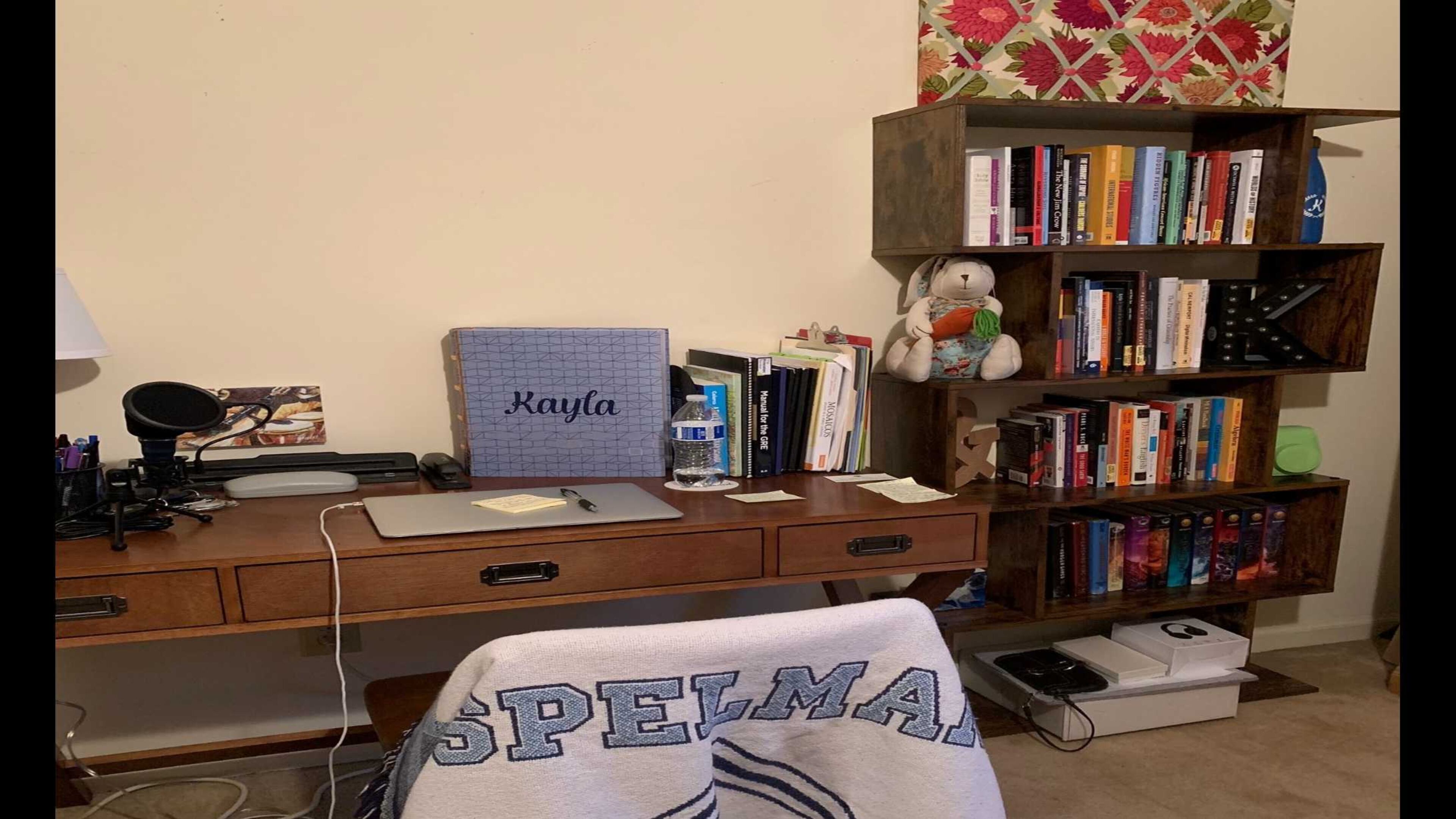 Spelman College student Kayla Smith now does her coursework from this desk in her parents' home in Stone Mountain. Spelman, located near downtown Atlanta, decided to have all of its fall 2020 semester classes online to prevent the spread of COVID-19 on campus. PHOTO CONTRIBUTED.