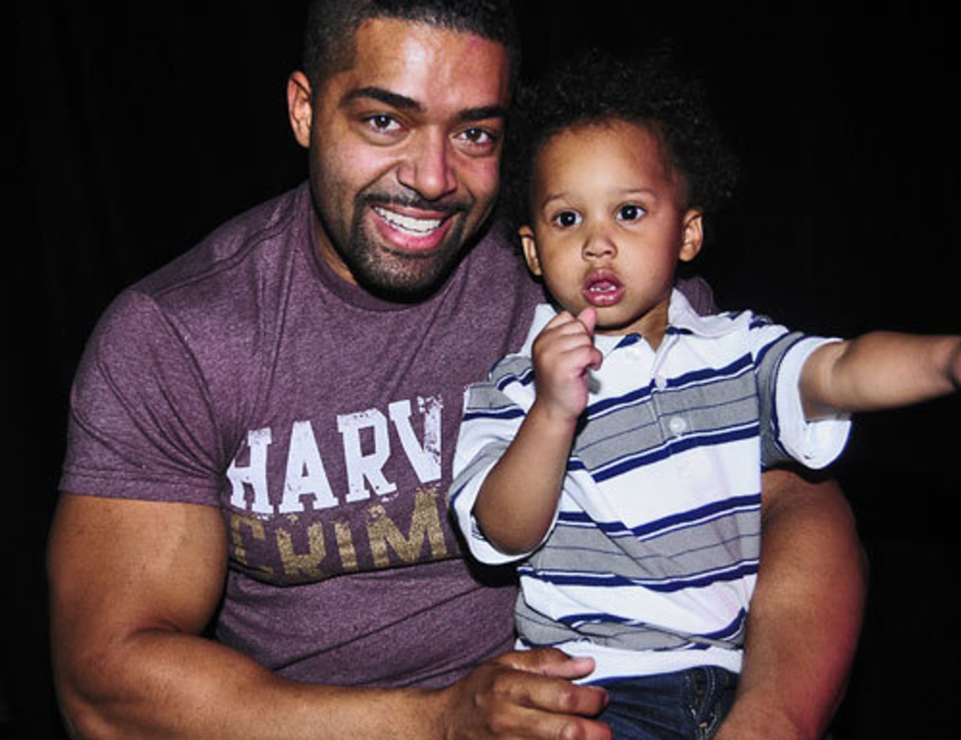 Jennifer Hudson's husband David Otunga and David Jr. enjoy the show.