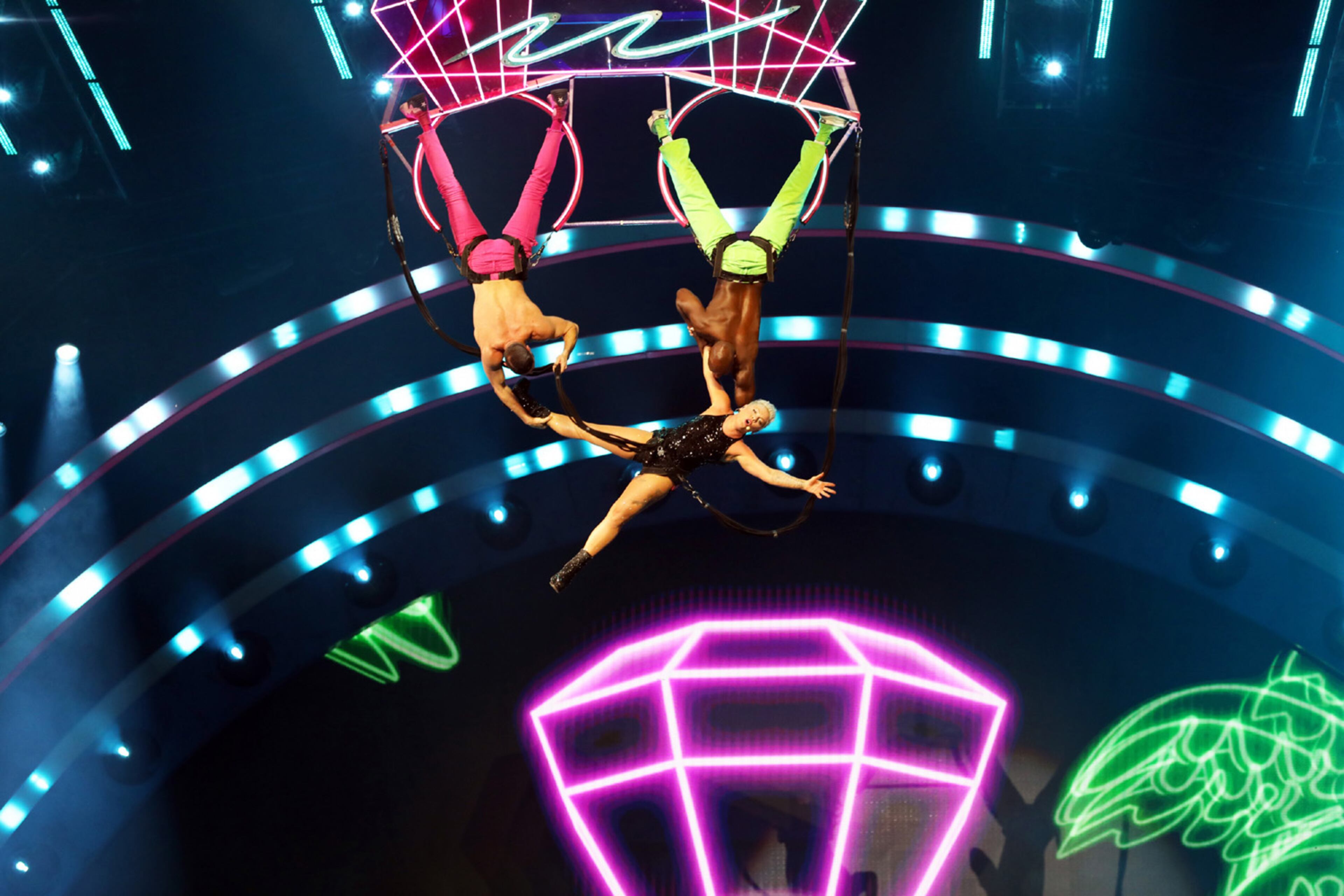 Pink entertained a sold out State Farm Arena on Thursday, Nov. 14, 2024, on her Summer Carnival Tour, with Maren Morris opening. Robb Cohen for the Atlanta Journal-Constitution