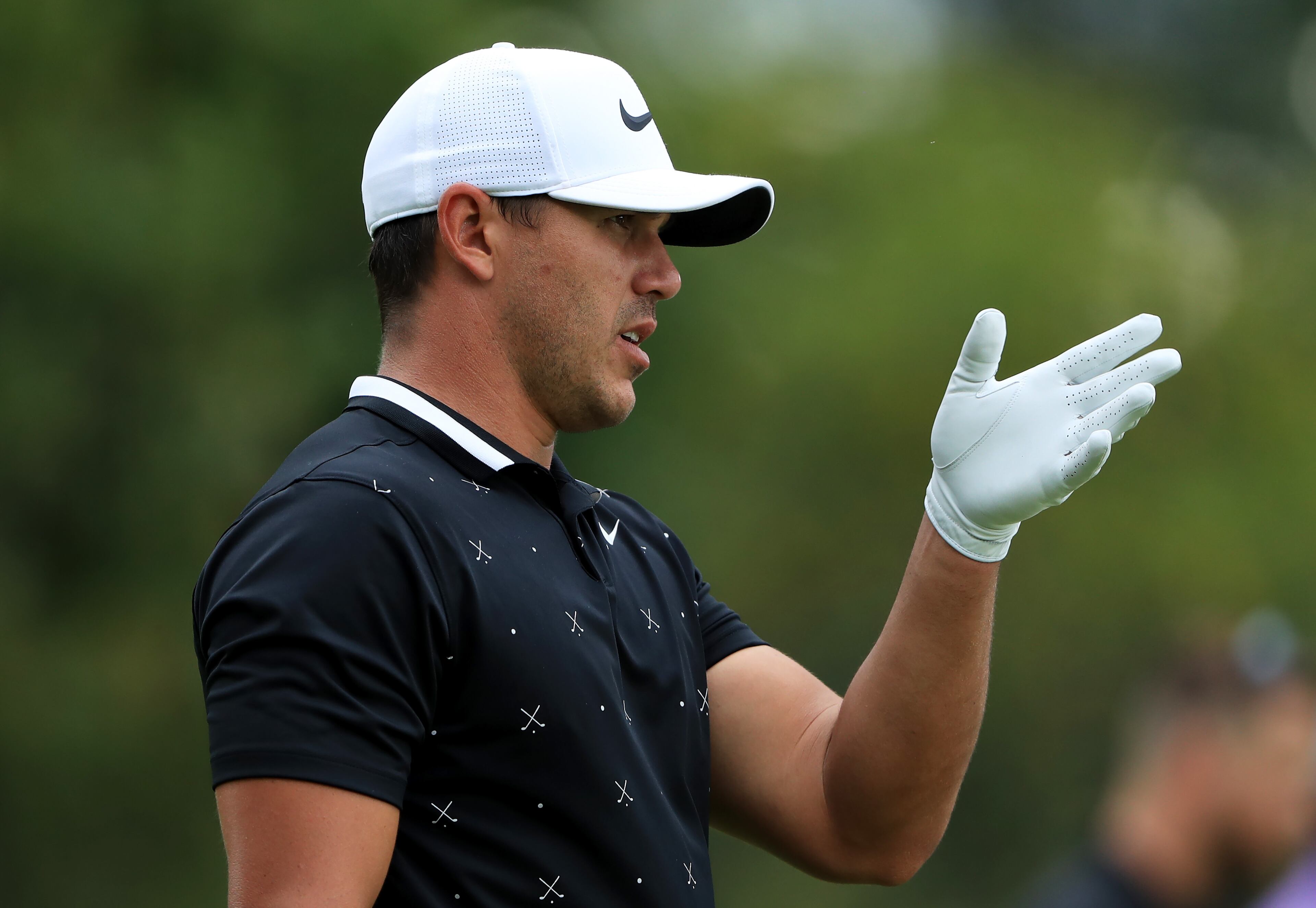 Brooks Koepka of the United States reacts during the third round of the TOUR Championship at East Lake Golf Club on August 24, 2019 in Atlanta, Georgia. (Photo by Sam Greenwood/Getty Images)