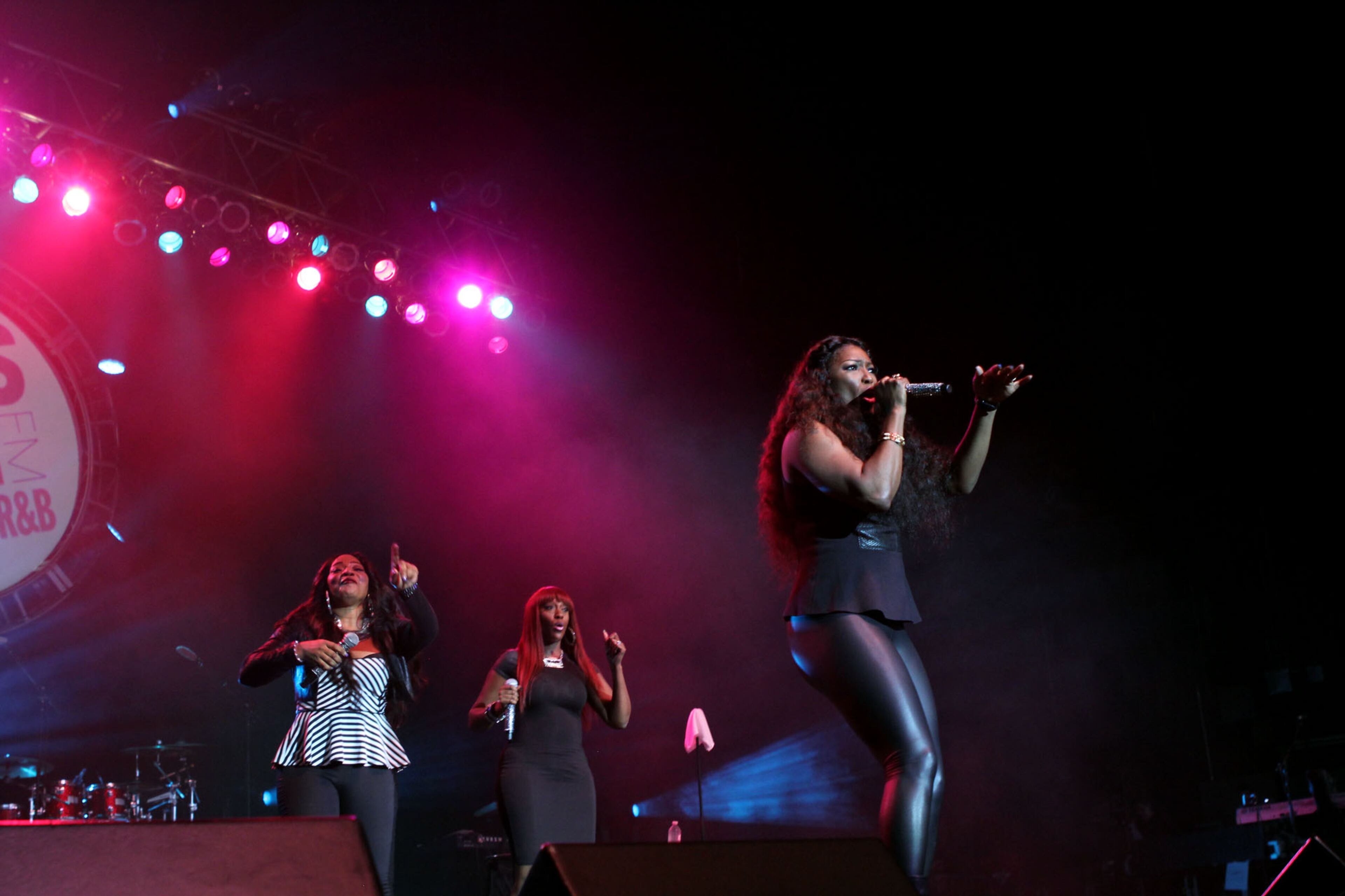 SWV performs some of their top hits at the 2013 Flashback Festival at Aaron's Amphitheatre at Lakewood in Atlanta on Saturday.