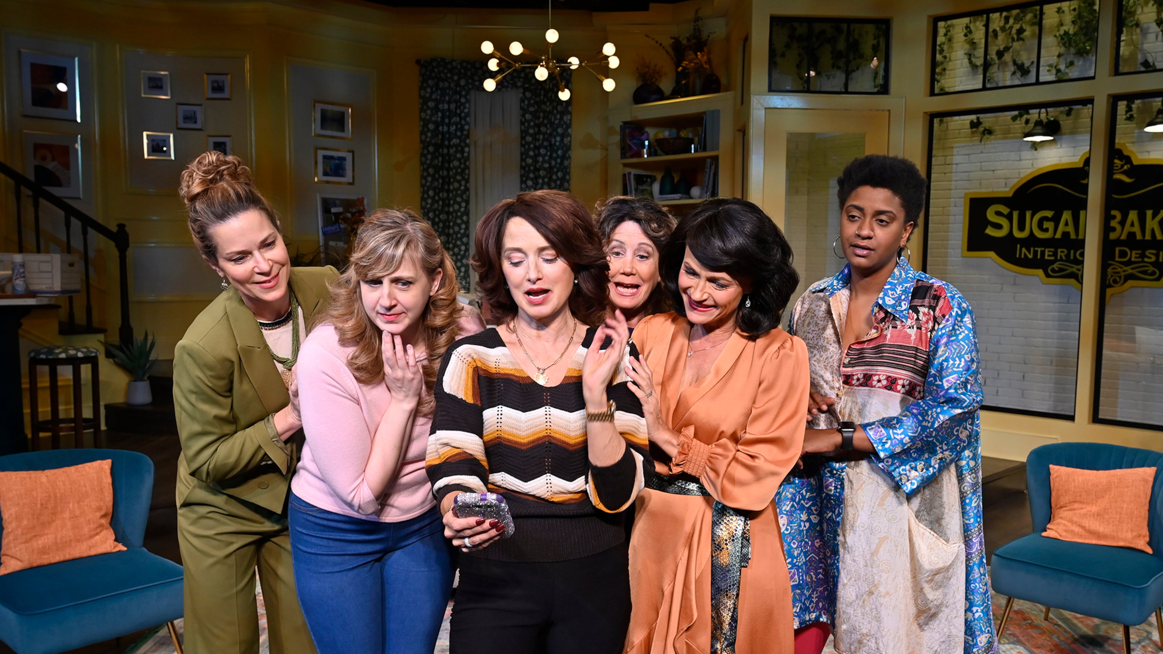 The cast of “Designing Women,” based on the popular TV sitcom and continuing through Nov. 6 at Horizon Theatre, features Lane Carlock (from left), Eve Krueger, Katherine LaNasa, Joanna Daniels, Beth Beyer and Tiffany Porter.
(Courtesy of Horizon Theatre/Greg Mooney)