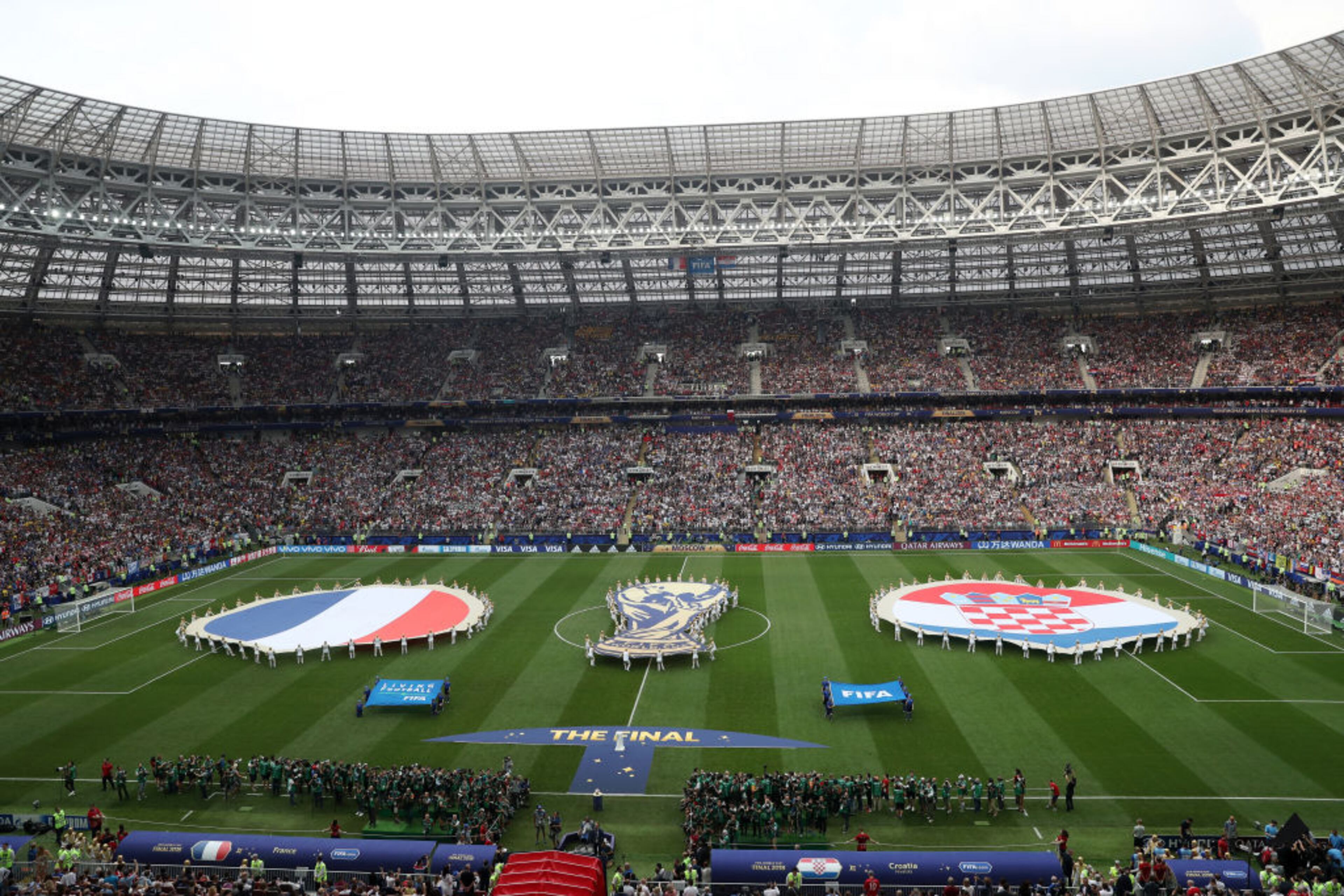MOSCOW, RUSSIA - JULY 15: General view inside the stadium prior to the 2018 FIFA World Cup Final between France and Croatia at Luzhniki Stadium on July 15, 2018 in Moscow, Russia. (Photo by Catherine Ivill/Getty Images)