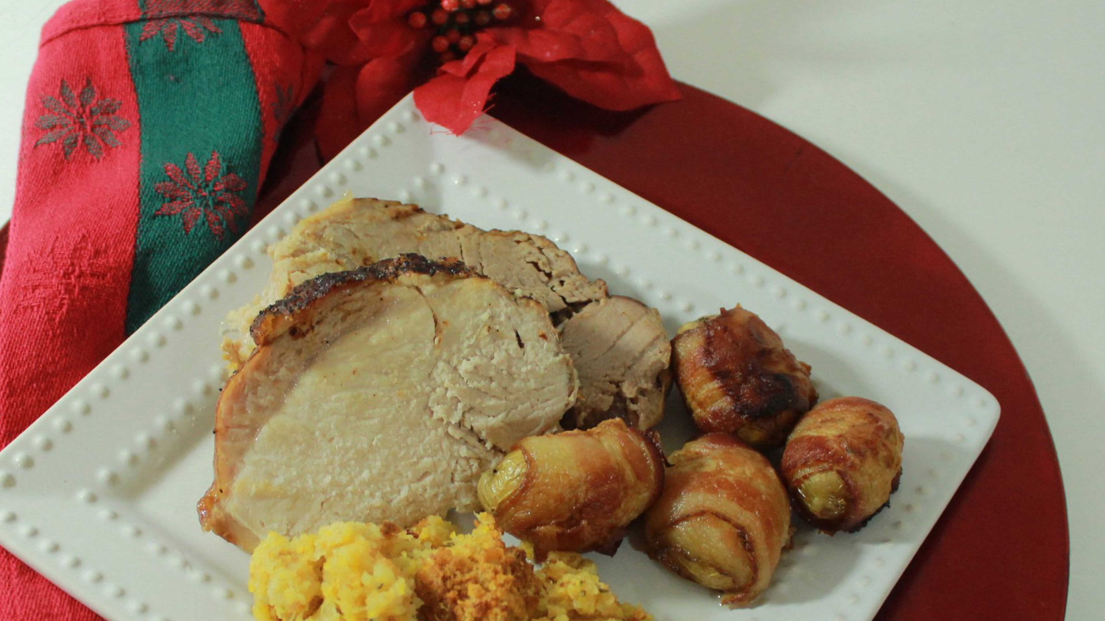 Sunday’s Apple Glazed Pork Loin Roast With Pineapple Stuffing takes a little time, but is worth it. Contributed by National Pork Board