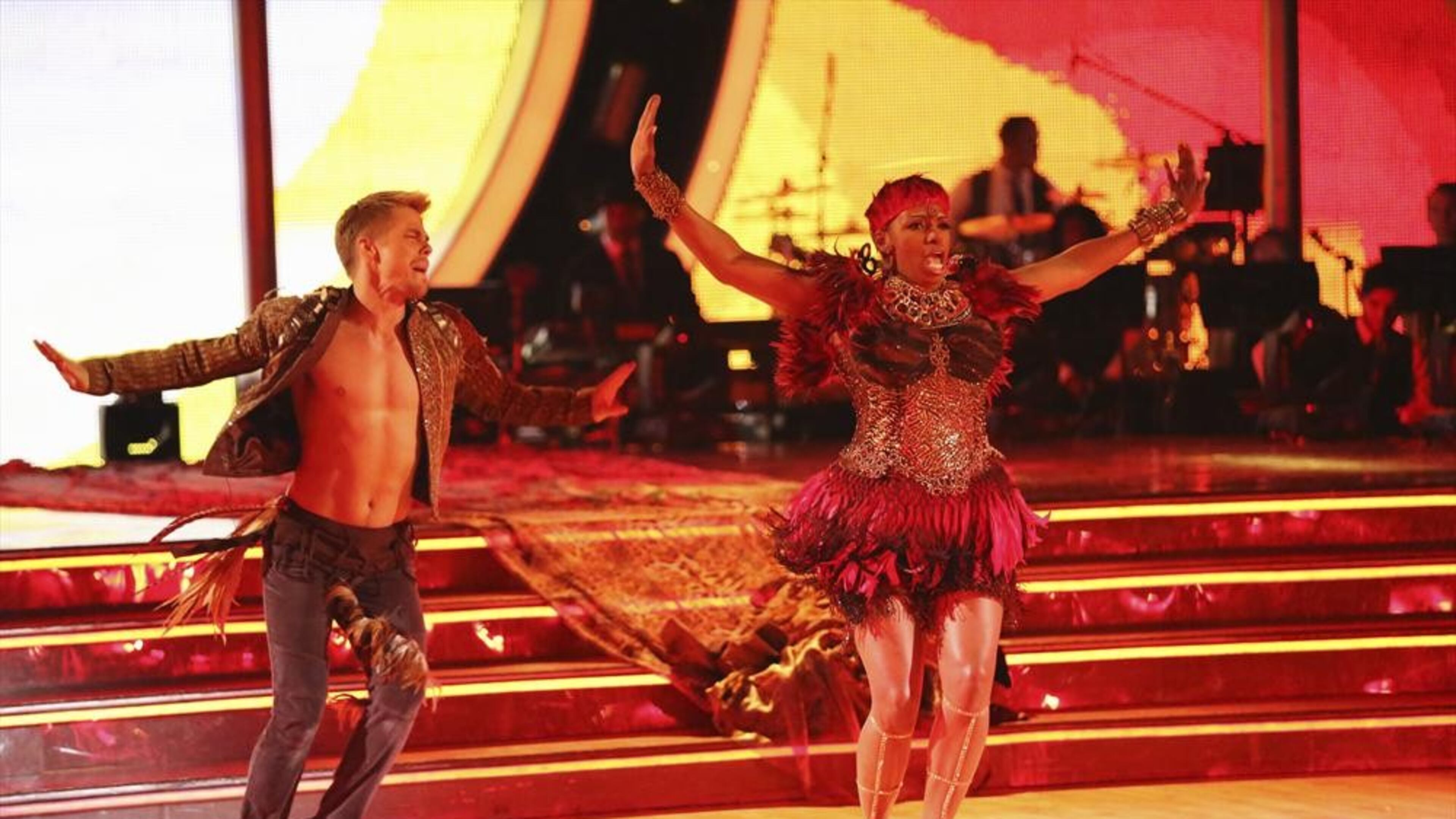 DANCING WITH THE STARS - "Episode 1804" - For the first time ever celebrities switched professional dance partners on "Dancing with the Stars," MONDAY, APRIL 7 (8:00-10:01 p.m., ET) on the ABC Television Network. This past week, America was given the power to vote and change celebrity and professional dance pairings and each star faced this new challenge. The new couples were revealed live for the first time throughout the evening. Additionally, two-time professional "Dancing with the Stars" champion, Julianne Hough, returned to guest judge for the second time alongside Len Goodman, Bruno Tonioli and Carrie Ann Inaba. (ABC/Adam Taylor) DEREK HOUGH, NENE LEAKES NeNe Leakes from week four with Derek Hough. CREDIT: ABC