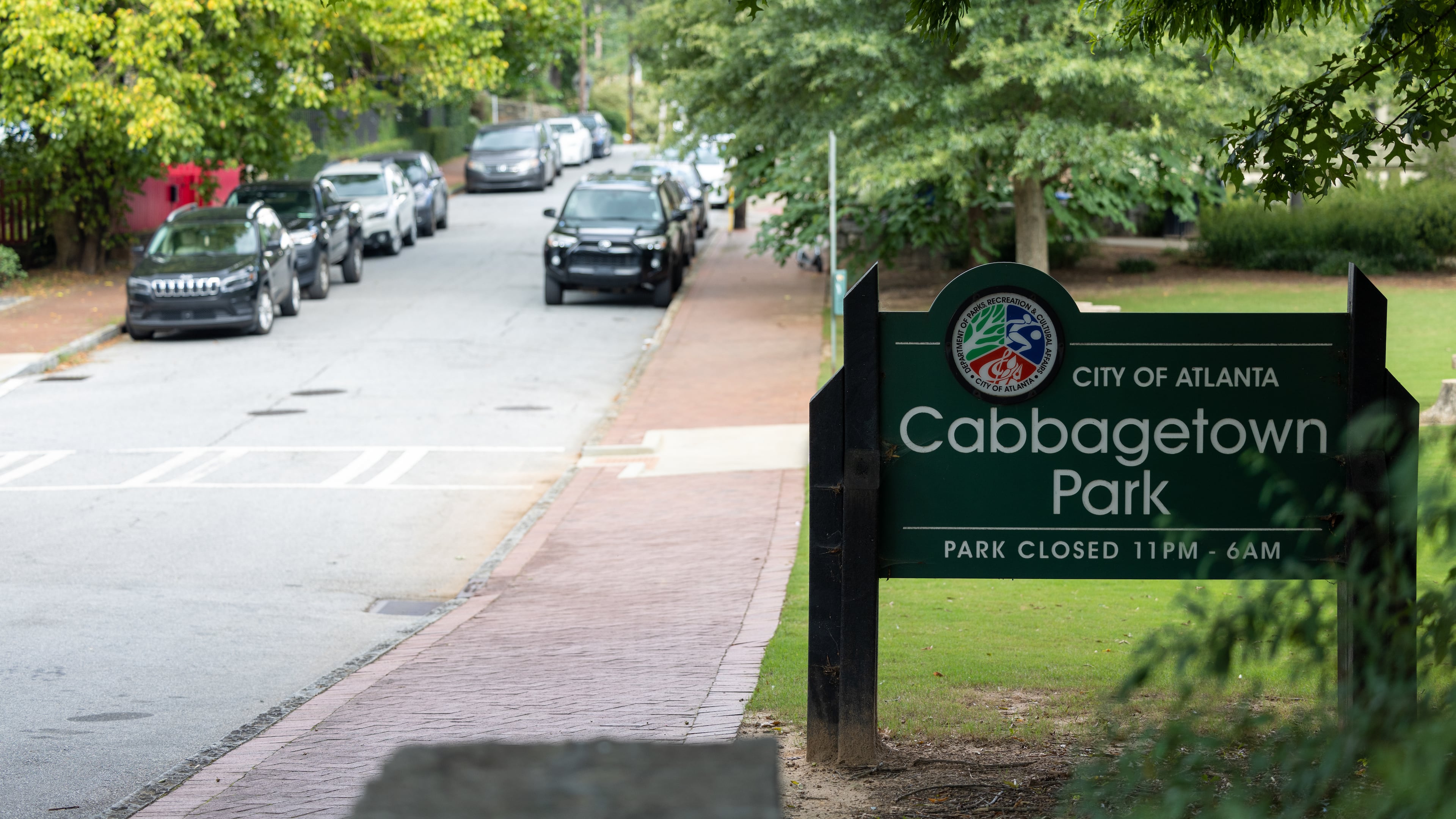 Cabbagetown Park sign on August 14, 2022