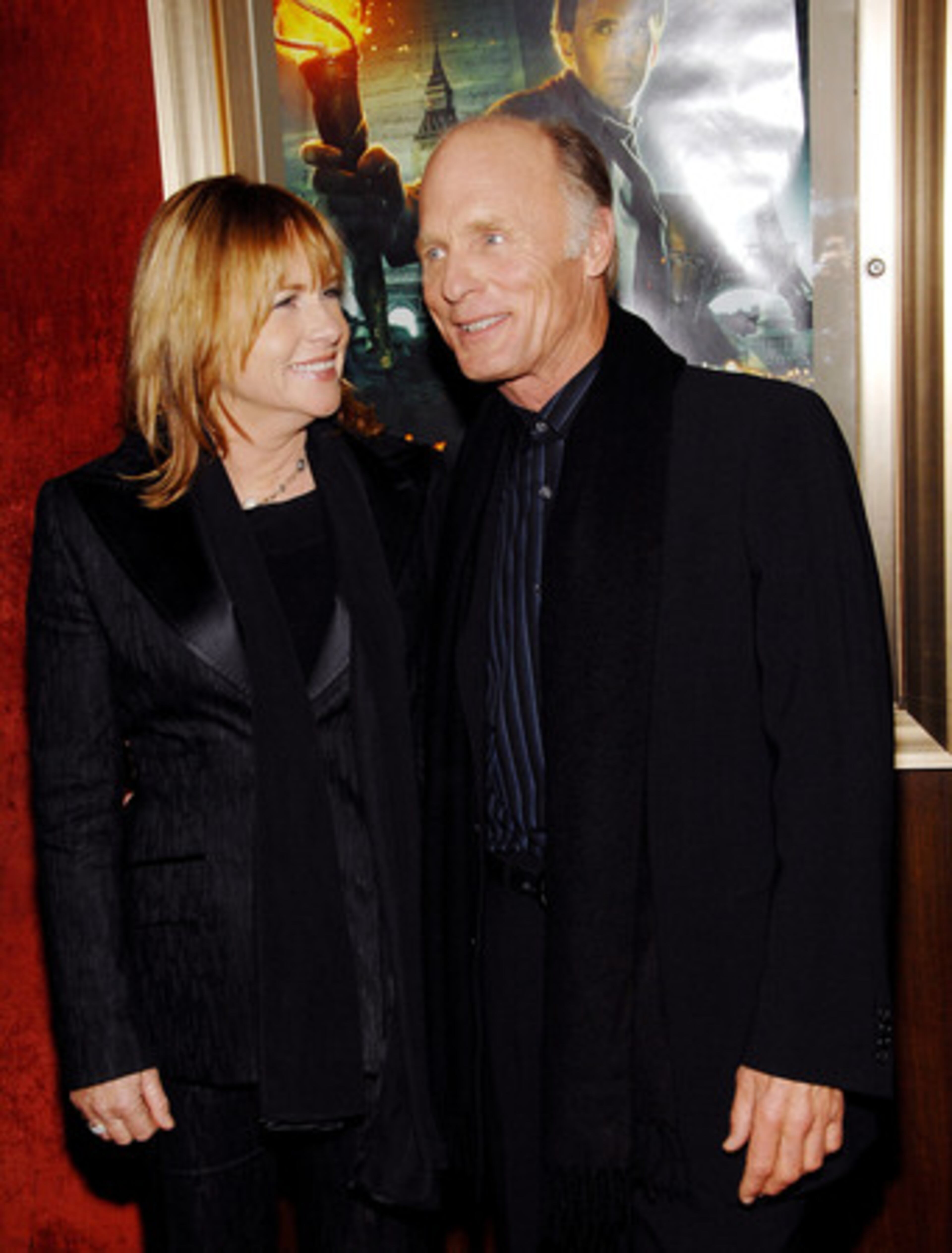 New to the "Treasure" crew is Ed Harris, here arriving with his wife, actress Amy Madigan.