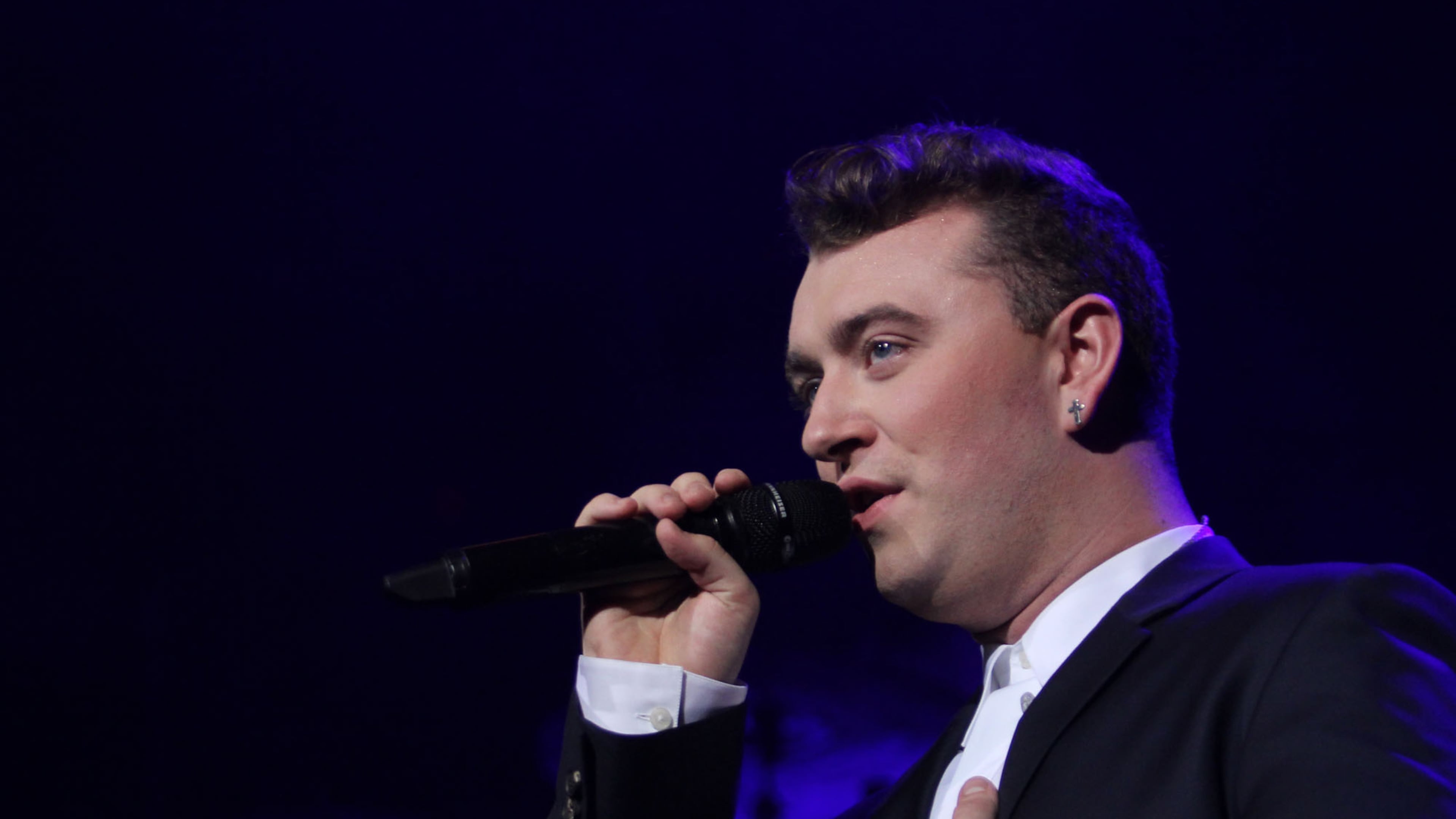 Oct. 6, 2014 - ATLANTA - British soul singer Sam Smith performing before a sold out audience at the Tabernacle Monday. His vocal stylings have been compared to other white soul singers like Robin Thicke and a male version of Adele and Amy Winehouse, whom he considers a major influence. (Akili-Casundria Ramsess/Special to the AJC) Sam Smith was making his Atlanta debut at his sold-out Tabernacle concert. Photo: Akili-Casundria Ramsess/Special to the AJC.