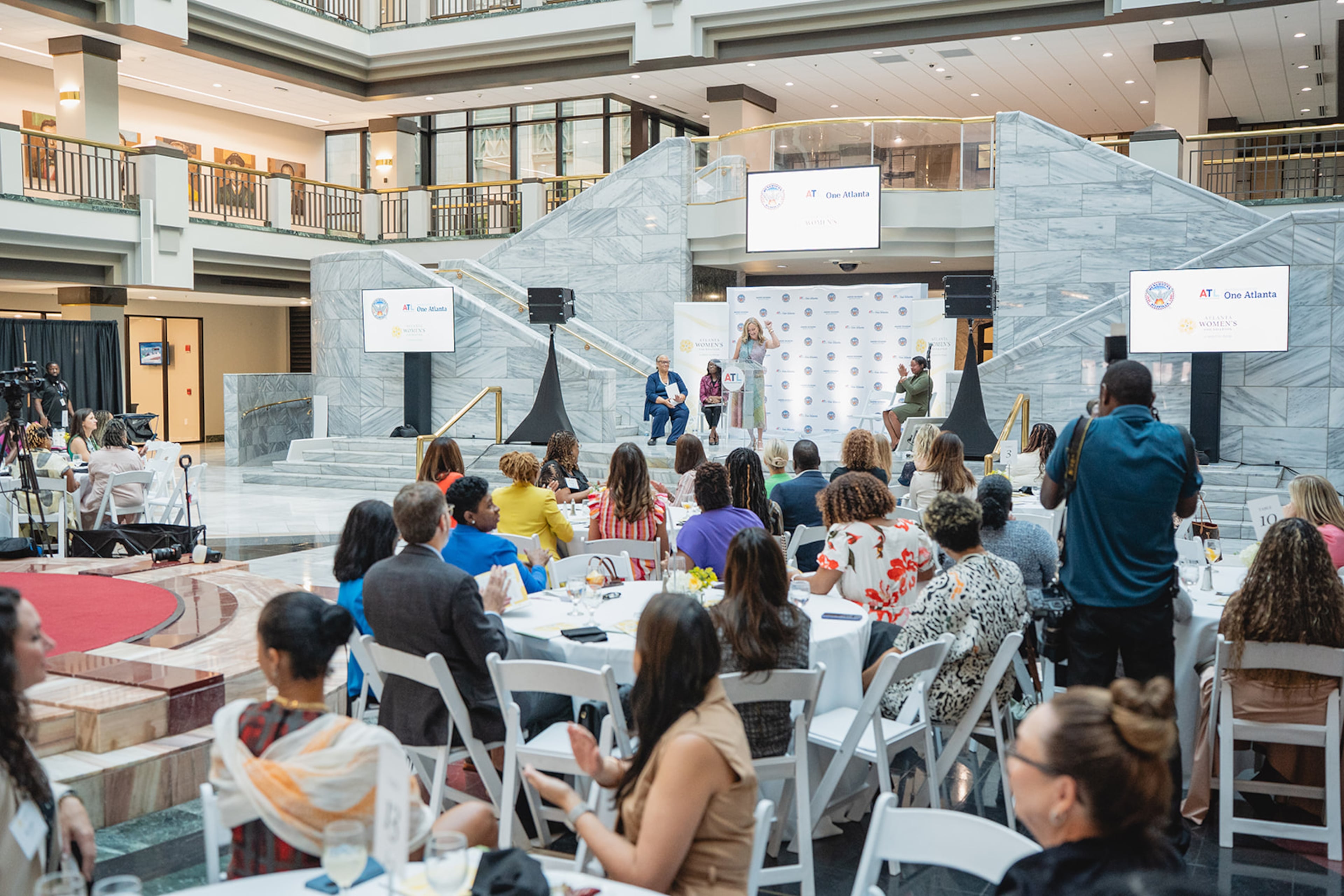 Atlanta Women's Foundation CEO Kari Love speaks during the organization's annual Community Investment Celebration on Thursday, Sept. 10, 2026, in Atlanta. (Courtesy of the Atlanta Women's Foundation)
