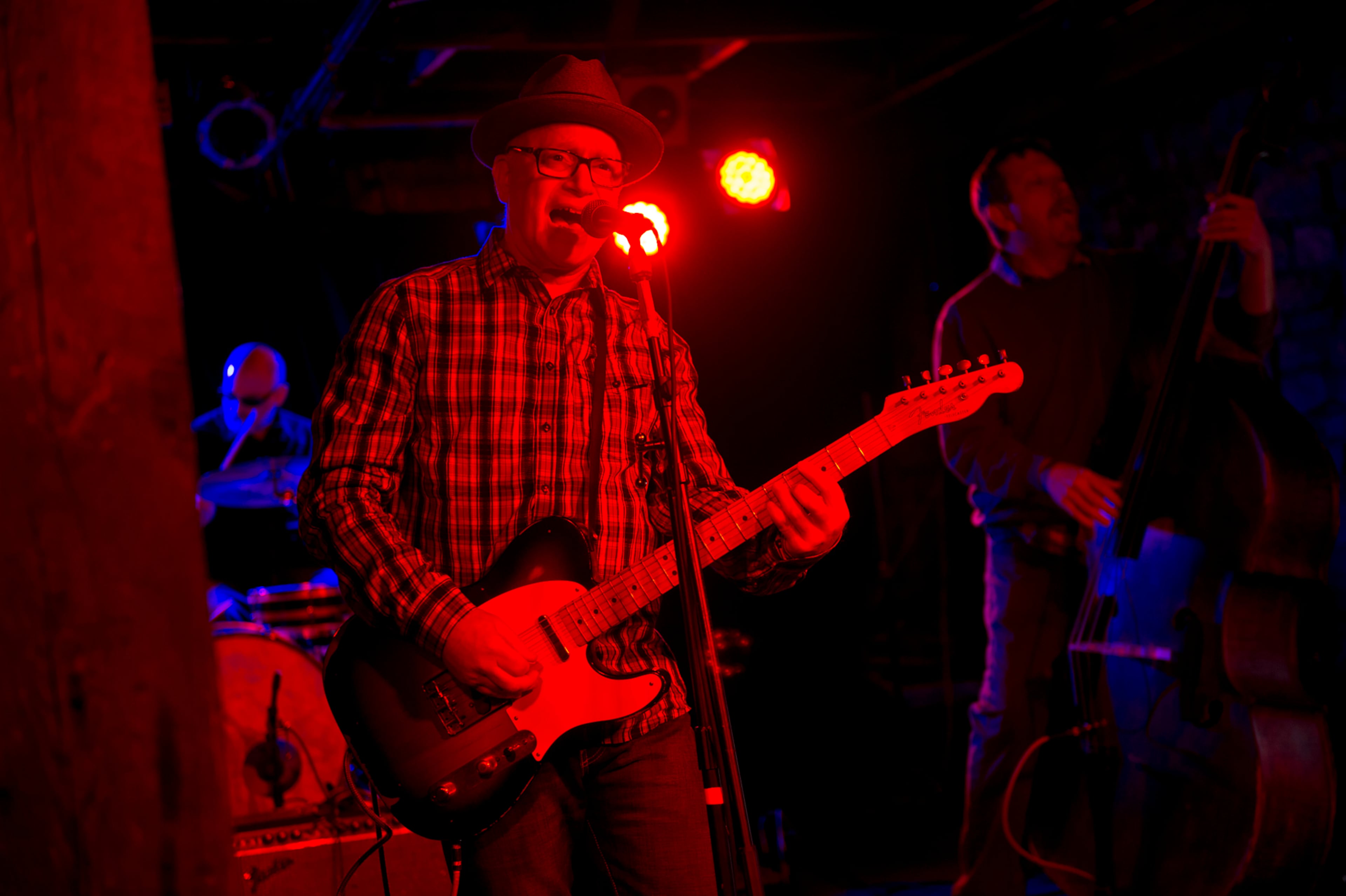 2014 -- Dave Weil (center), Jeff Bradley and David Watkins from the Blacktop Rockets perform on stage during the Atlanta Winter Beerfest at the Masquerade.